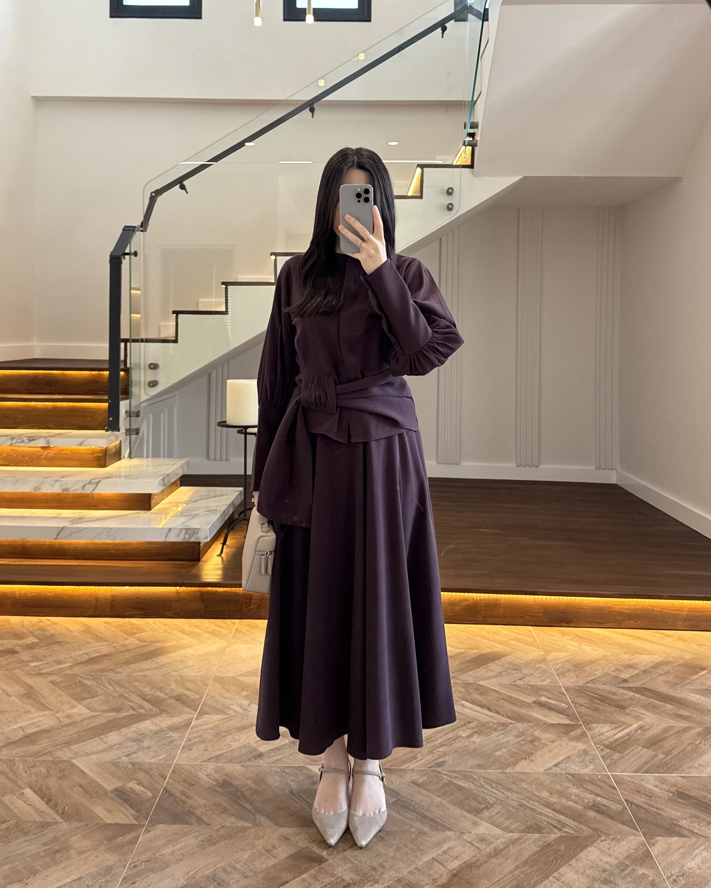 MÜRDÜM PAPYONLU ETEK TAKIM -9036