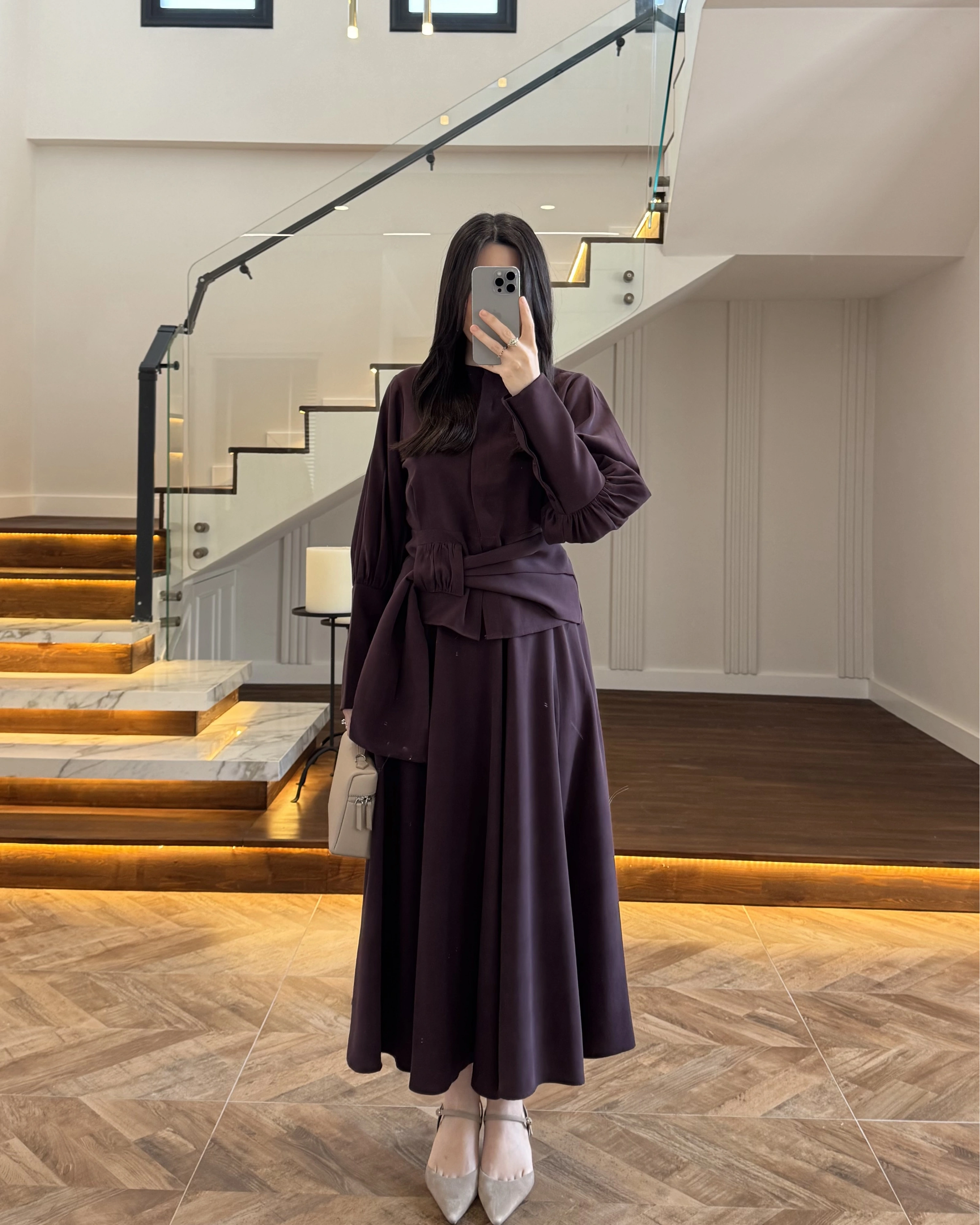 MÜRDÜM PAPYONLU ETEK TAKIM -9036