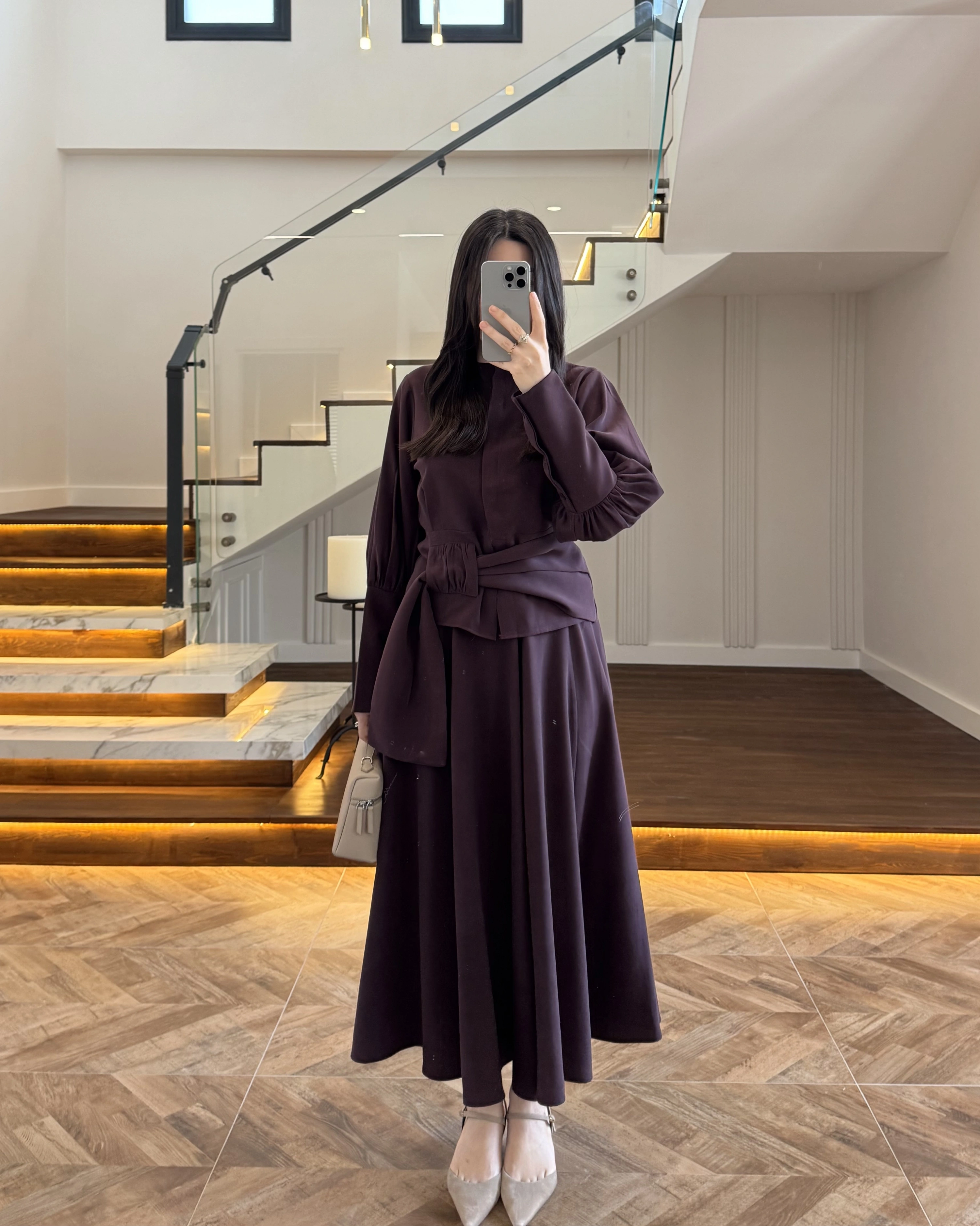 MÜRDÜM PAPYONLU ETEK TAKIM -9036