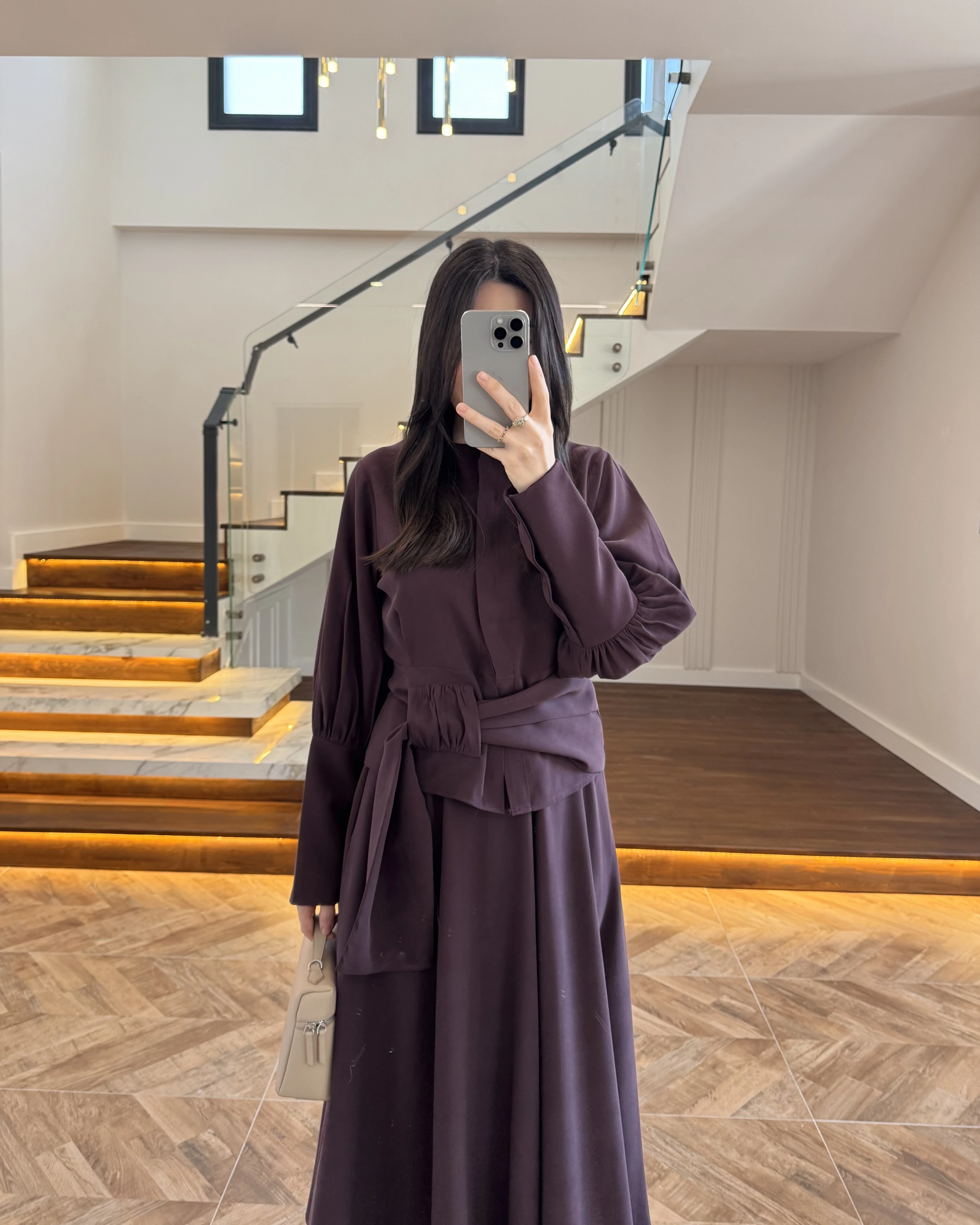 MÜRDÜM PAPYONLU ETEK TAKIM -9036