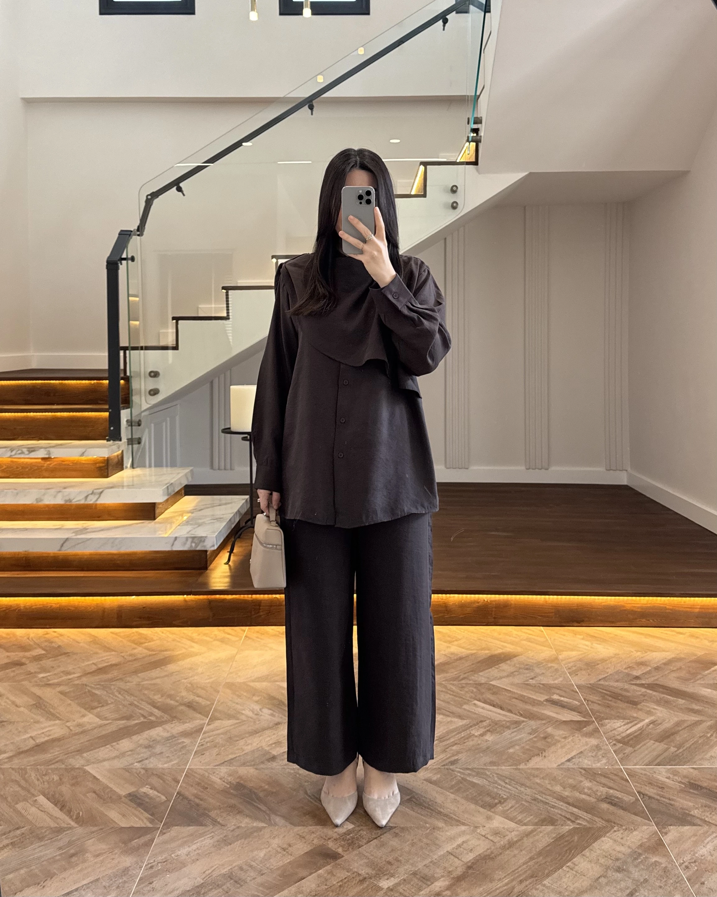 KAHVE ŞAL DETAY TAKIM -9043