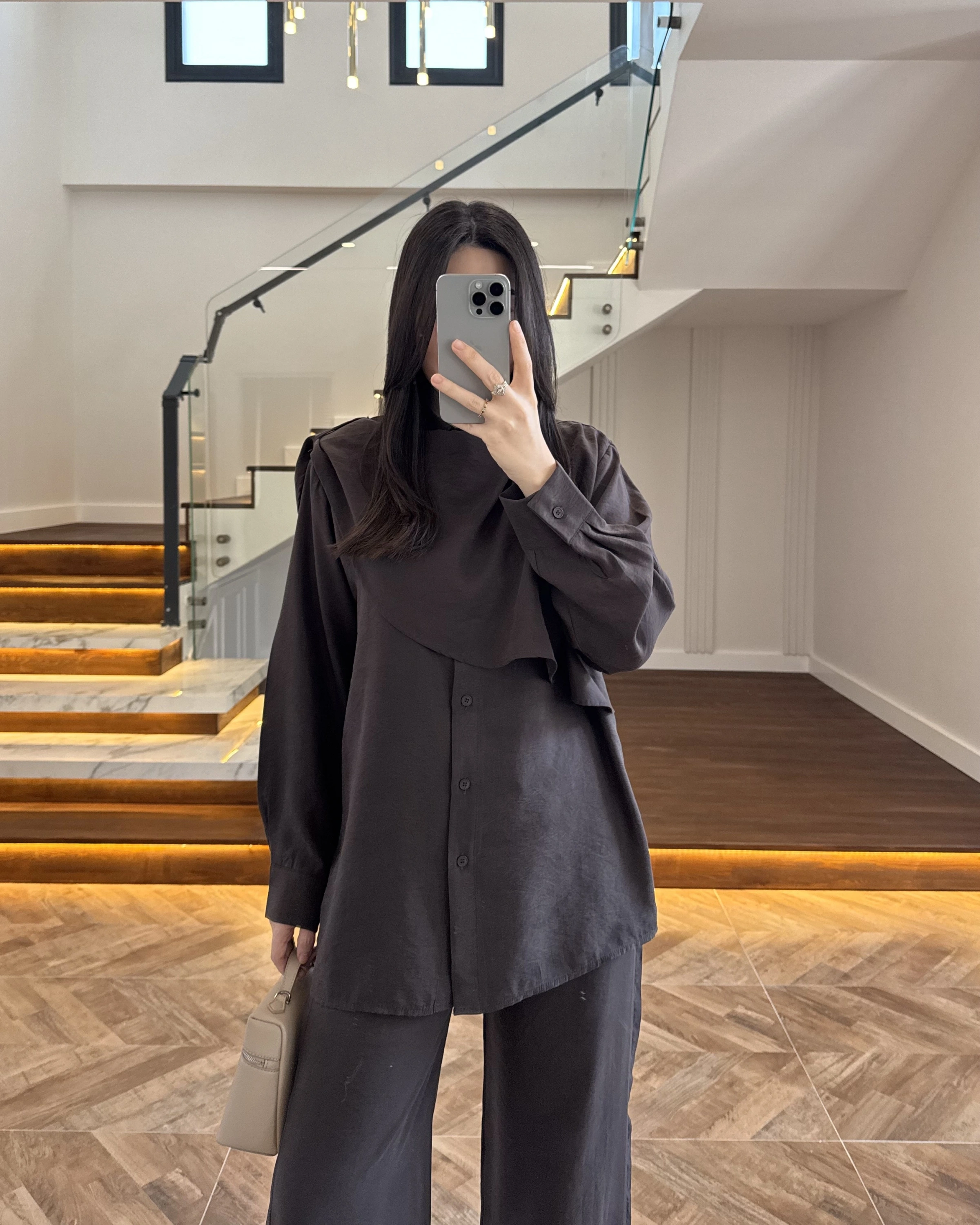 KAHVE ŞAL DETAY TAKIM -9043