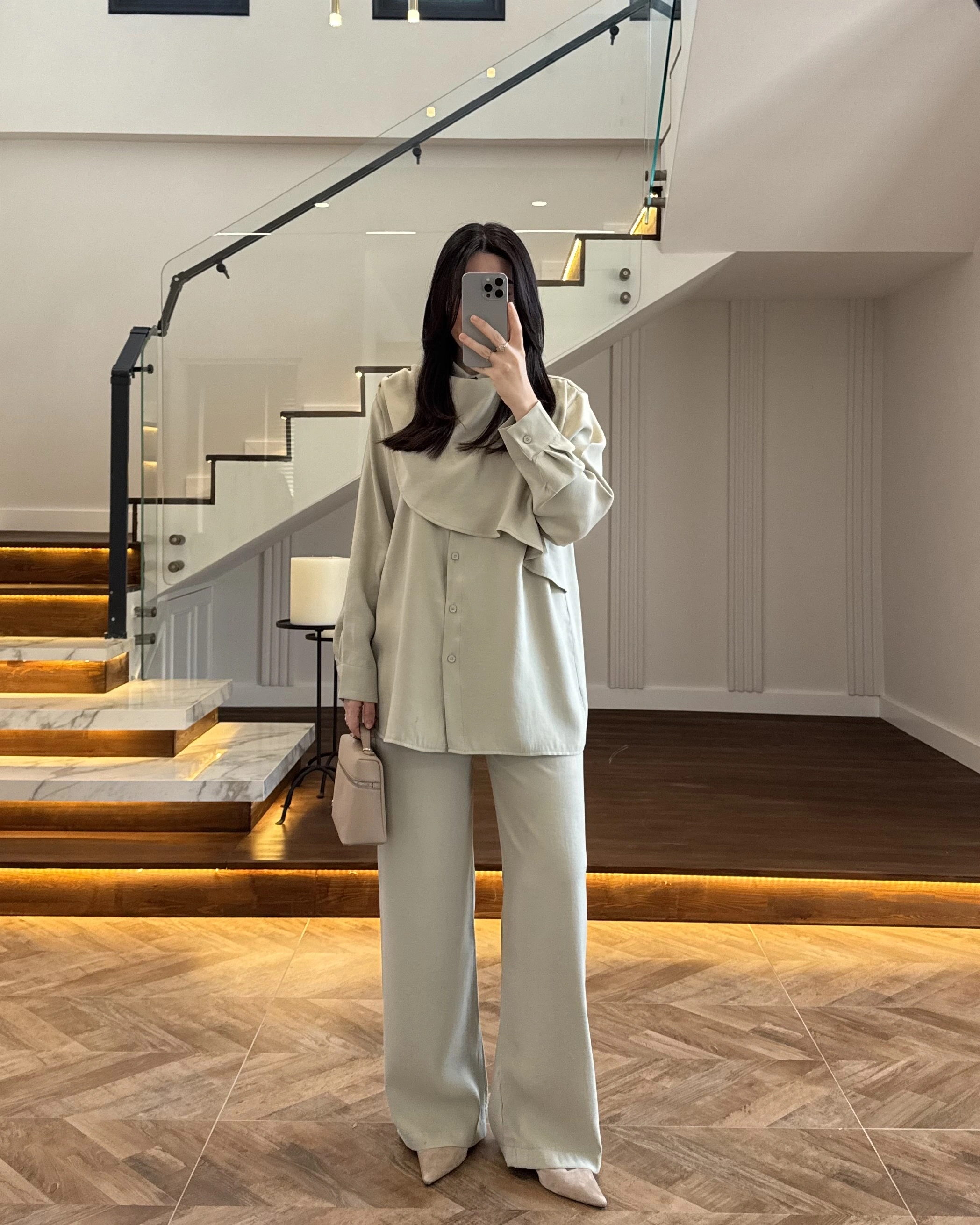 MİNT ŞAL DETAY TAKIM -9043