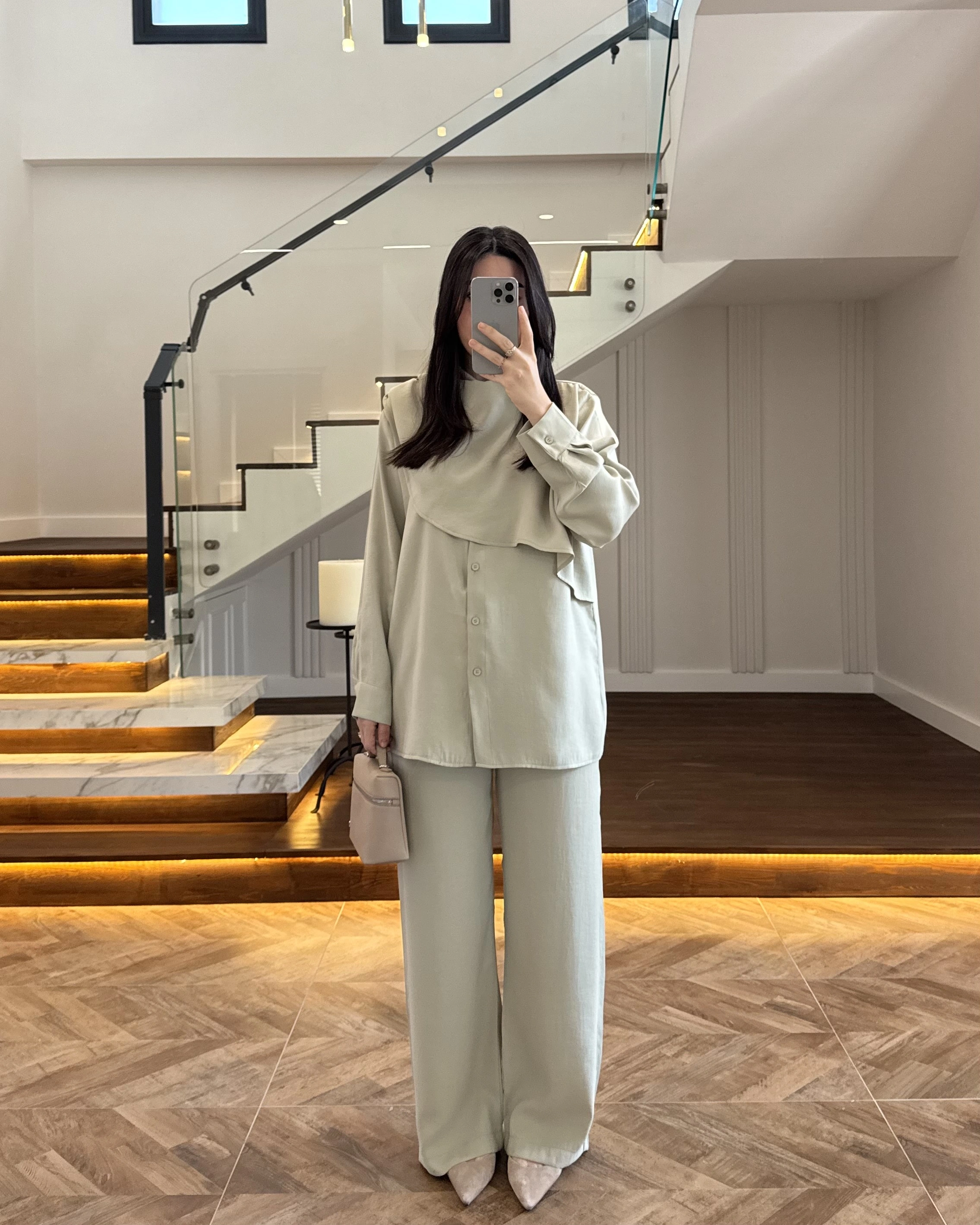 MİNT ŞAL DETAY TAKIM -9043