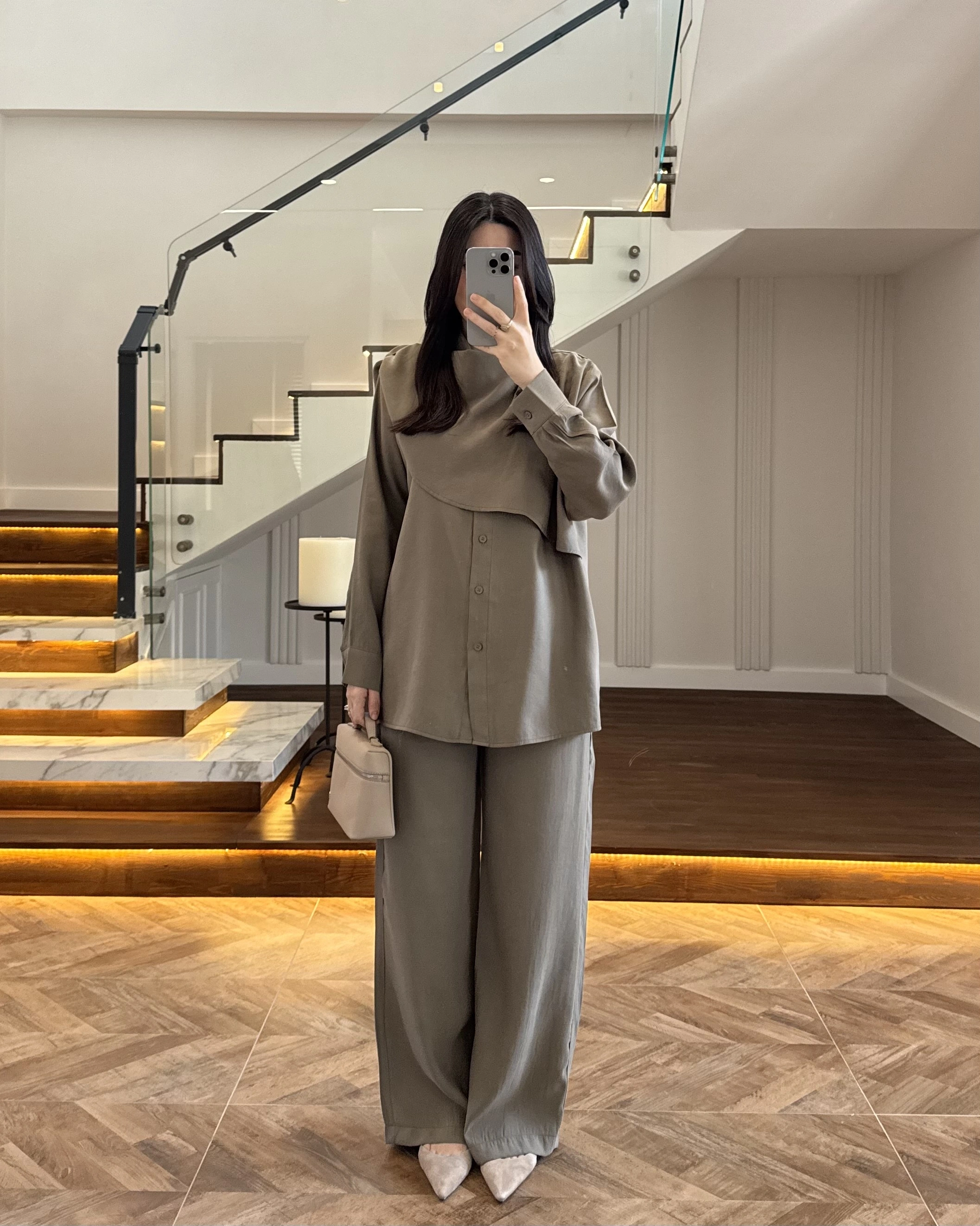 LACİVERT ŞAL DETAY TAKIM -9043