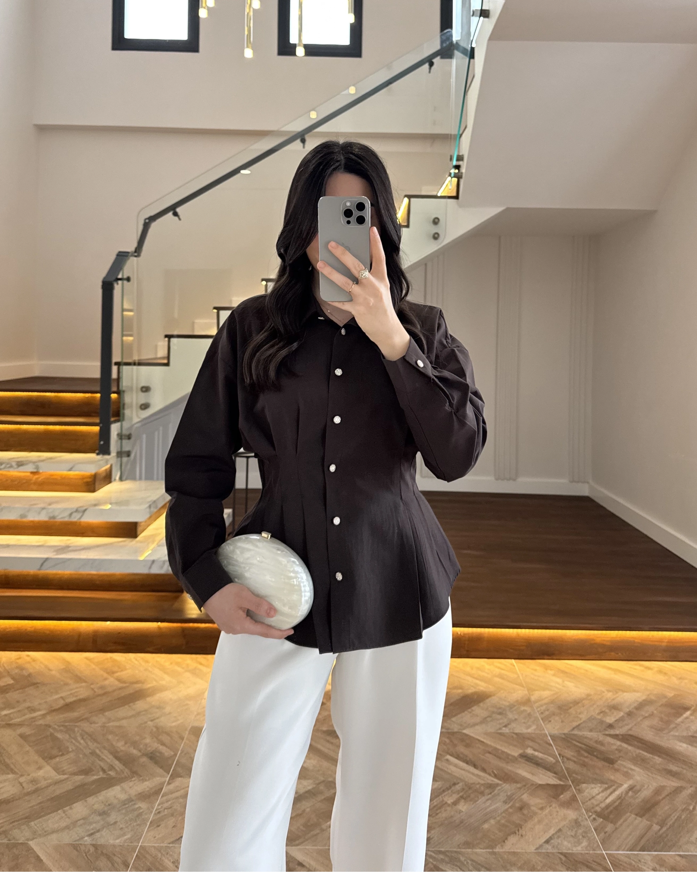 KAHVE DÜĞMELİ PİLELİ GÖMLEK KAHVE -2247