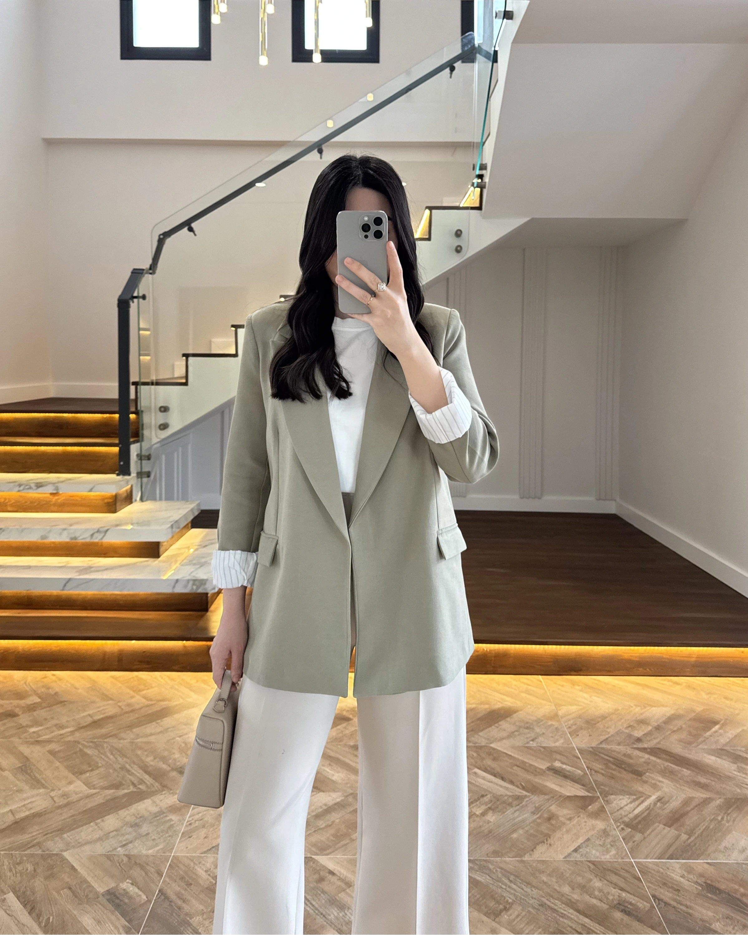 HAKİ ÇİZGİLİ ASTARLI CEKET- 7627