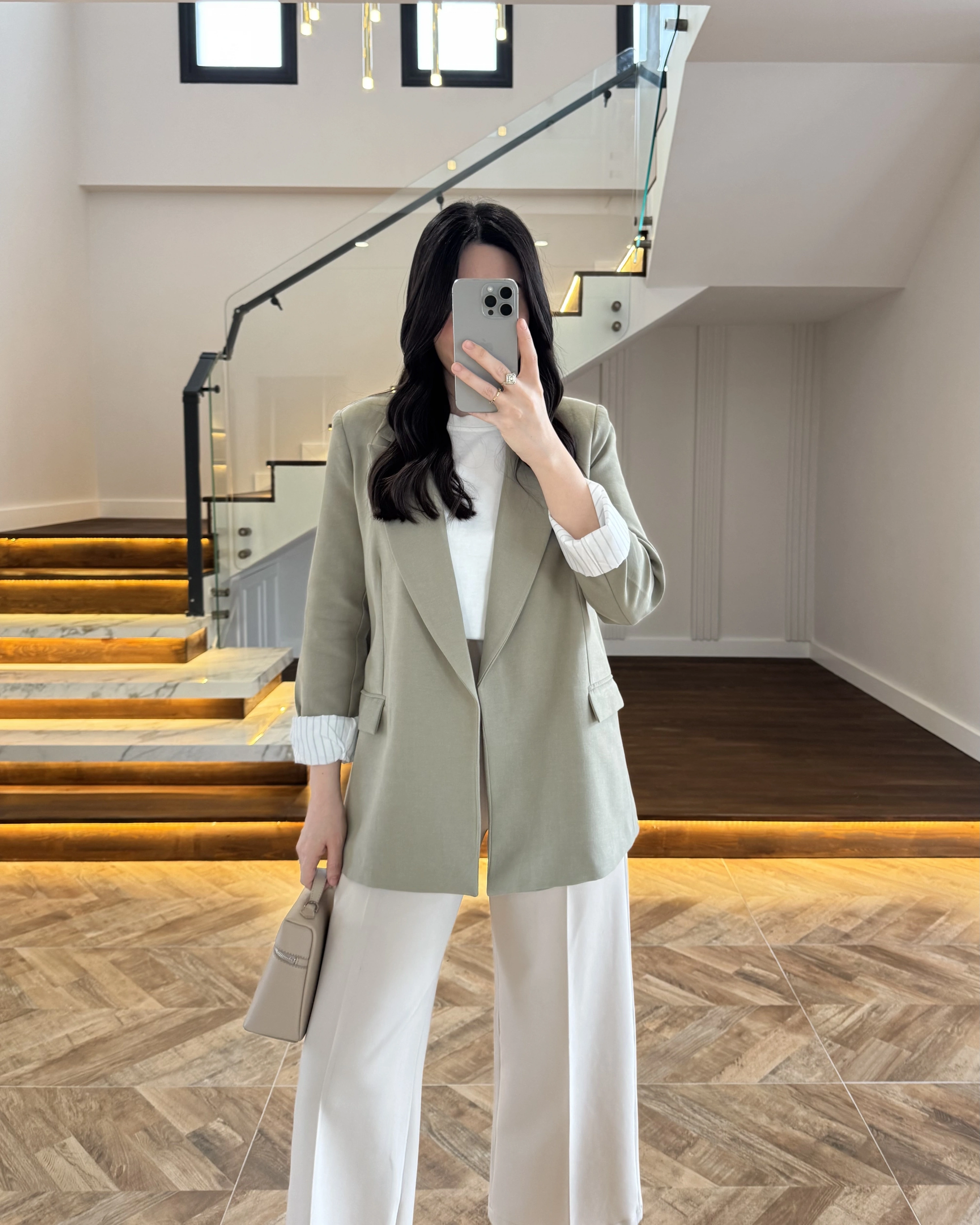 HAKİ ÇİZGİLİ ASTARLI CEKET- 7627