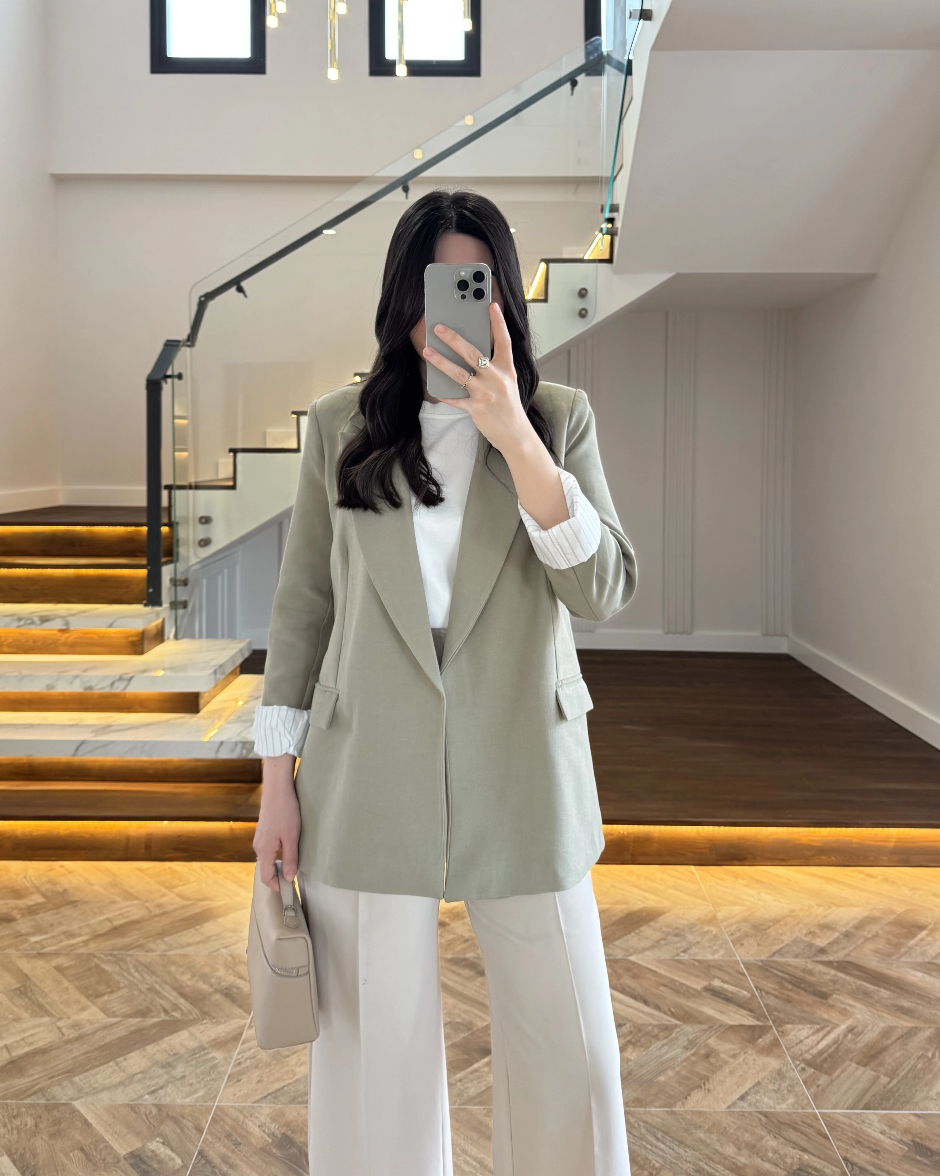 HAKİ ÇİZGİLİ ASTARLI CEKET- 7627