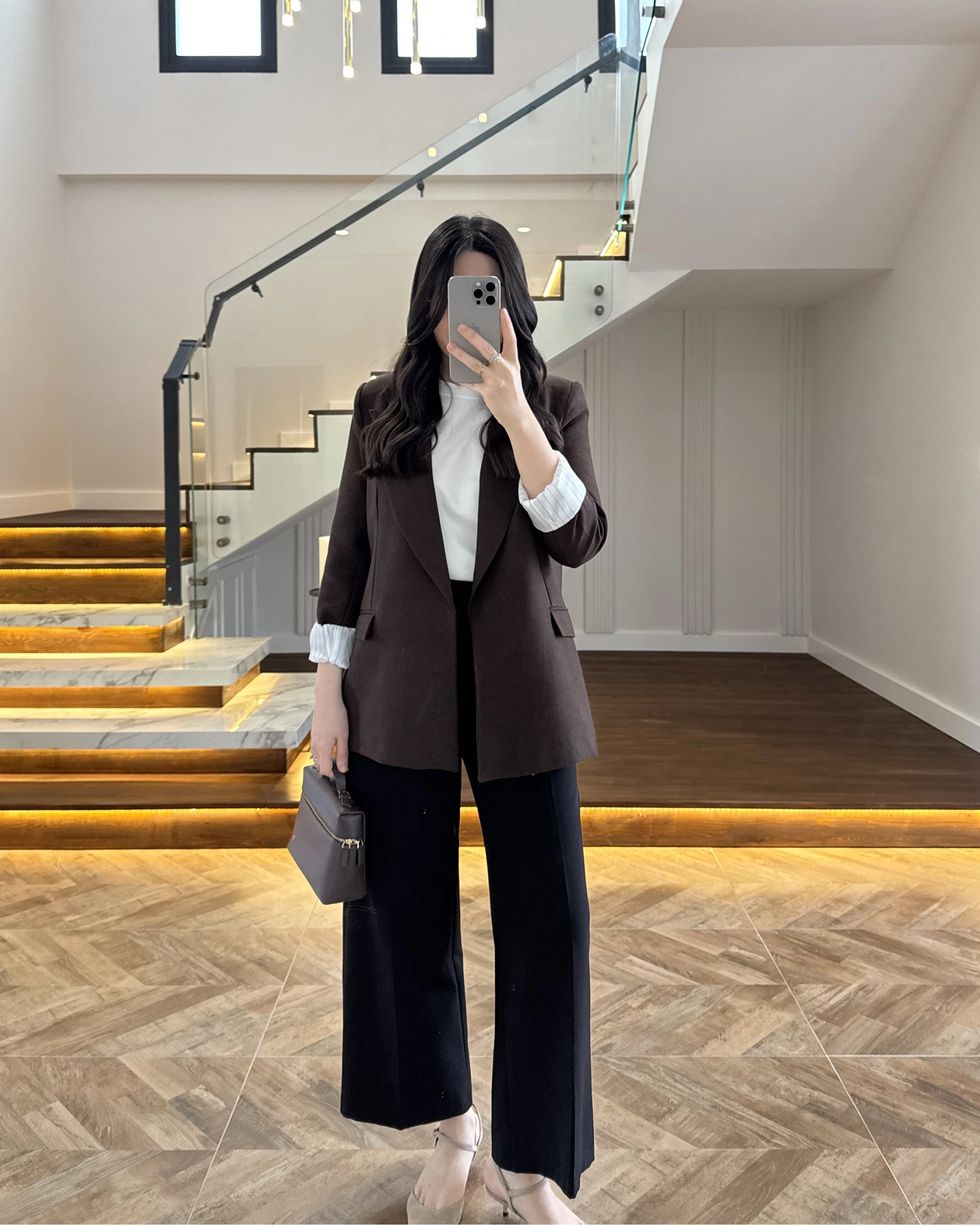 KAHVE ÇİZGİLİ ASTARLI CEKET- 7627