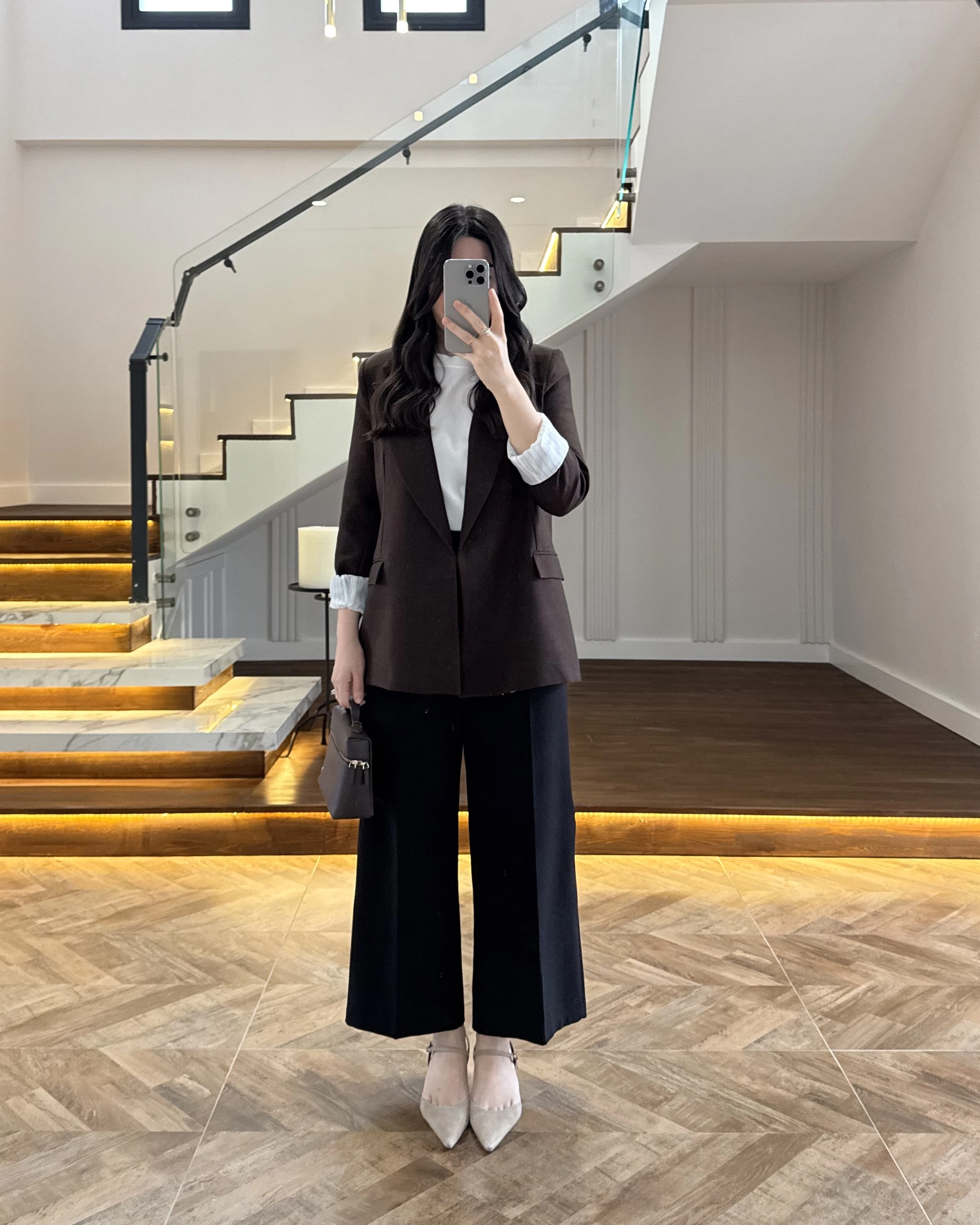 KAHVE ÇİZGİLİ ASTARLI CEKET- 7627