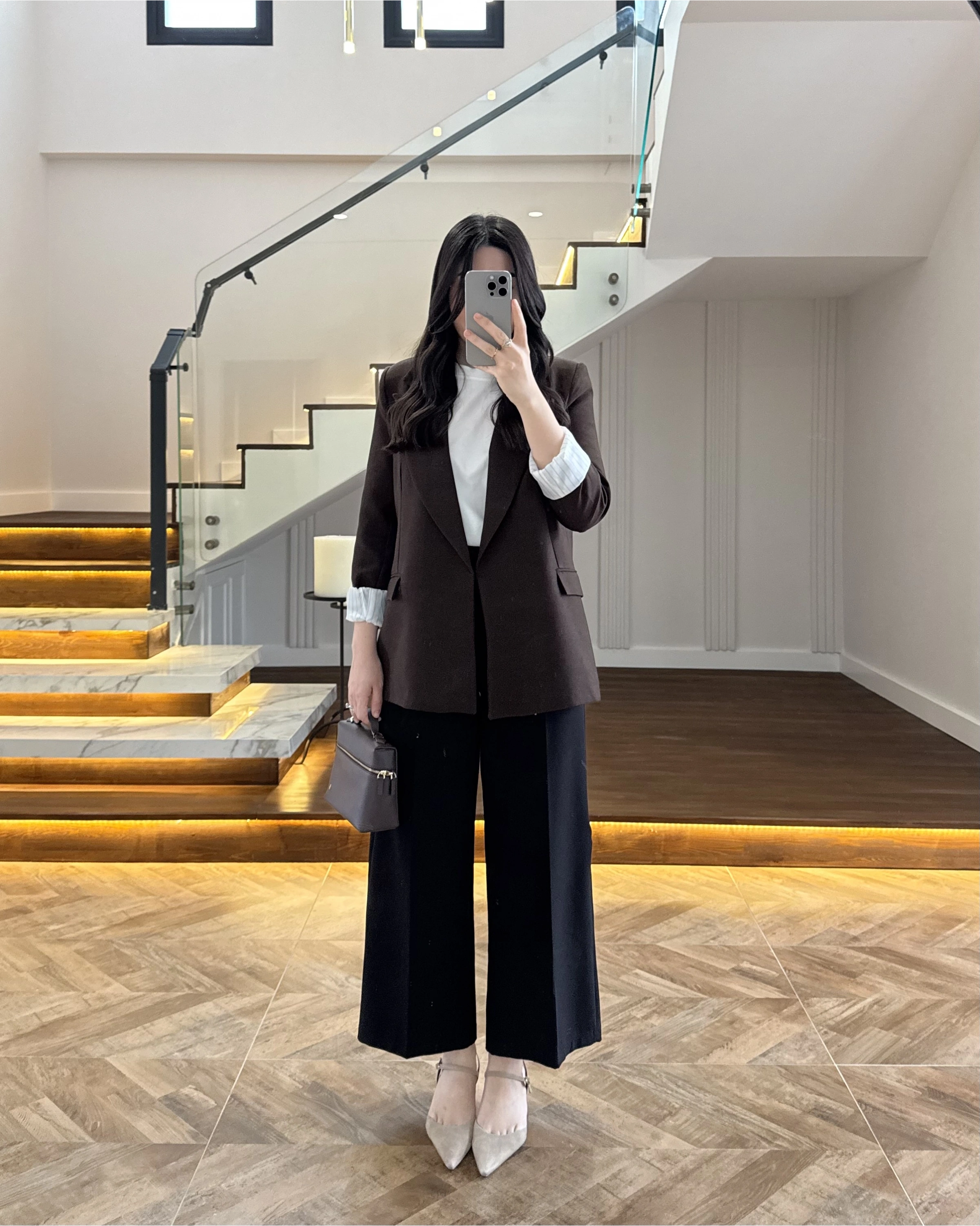 KAHVE ÇİZGİLİ ASTARLI CEKET- 7627
