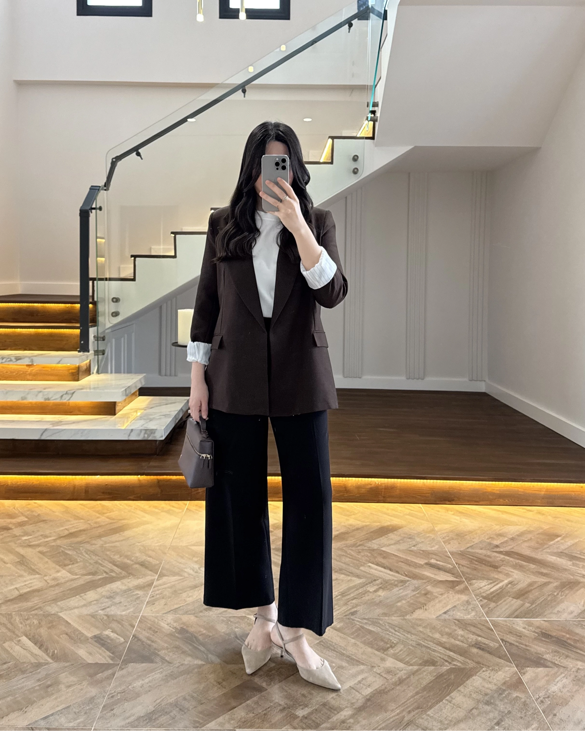 KAHVE ÇİZGİLİ ASTARLI CEKET- 7627