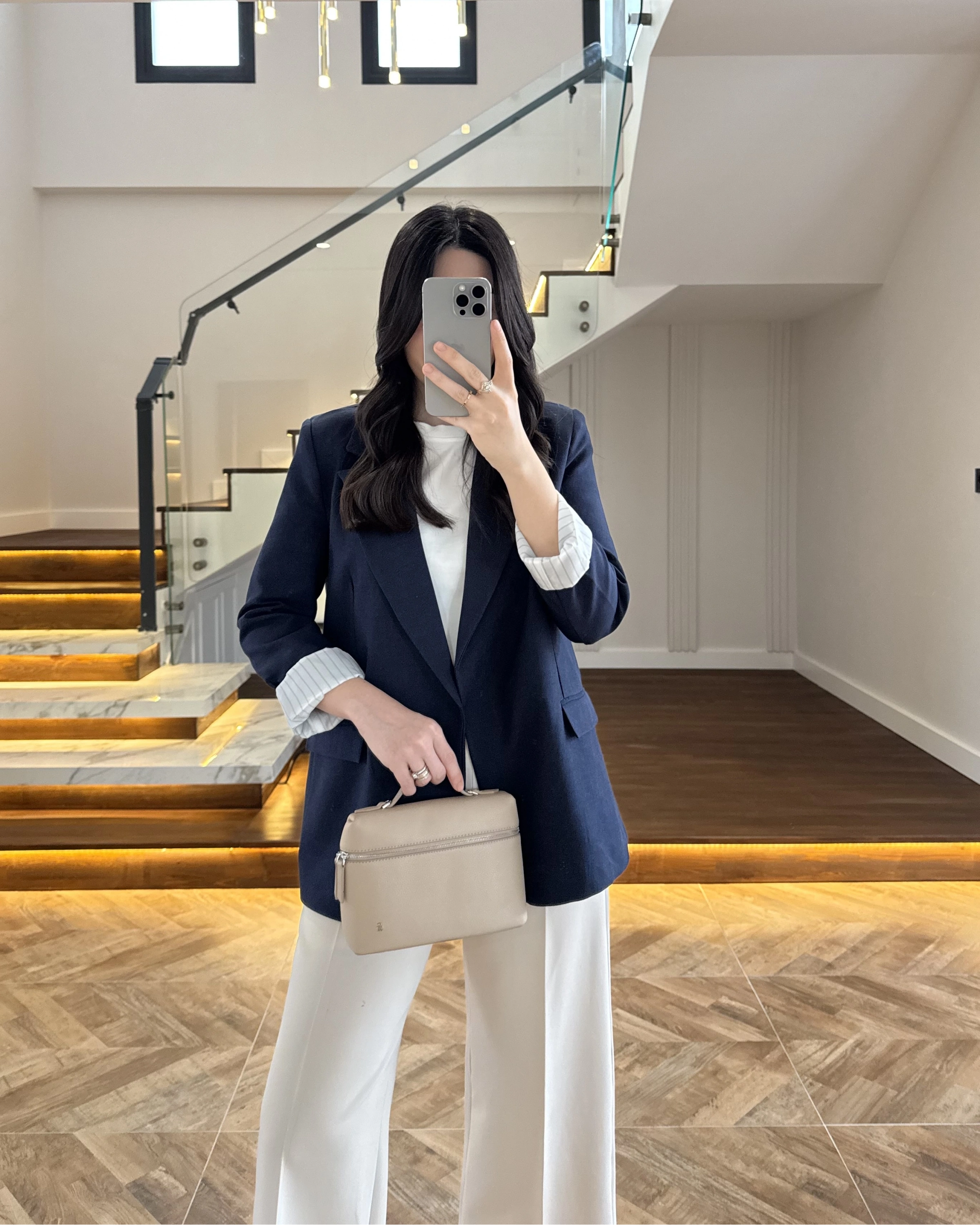 LACİVERT ÇİZGİLİ ASTARLI CEKET- 7627