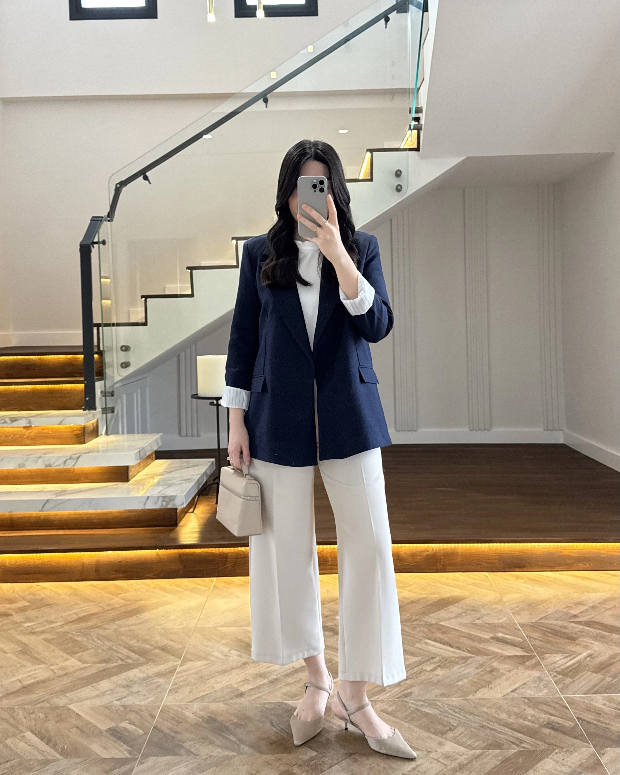 LACİVERT ÇİZGİLİ ASTARLI CEKET- 7627