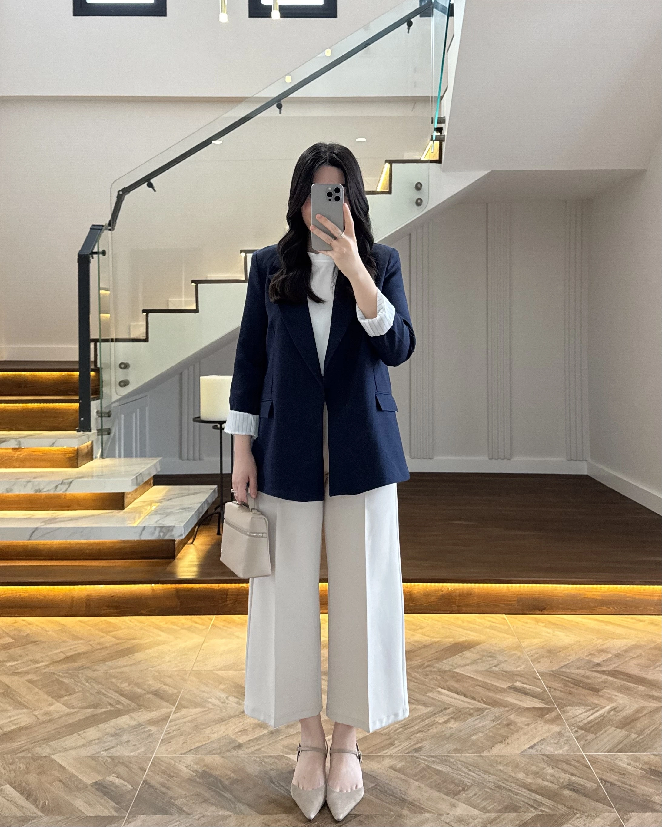 LACİVERT ÇİZGİLİ ASTARLI CEKET- 7627