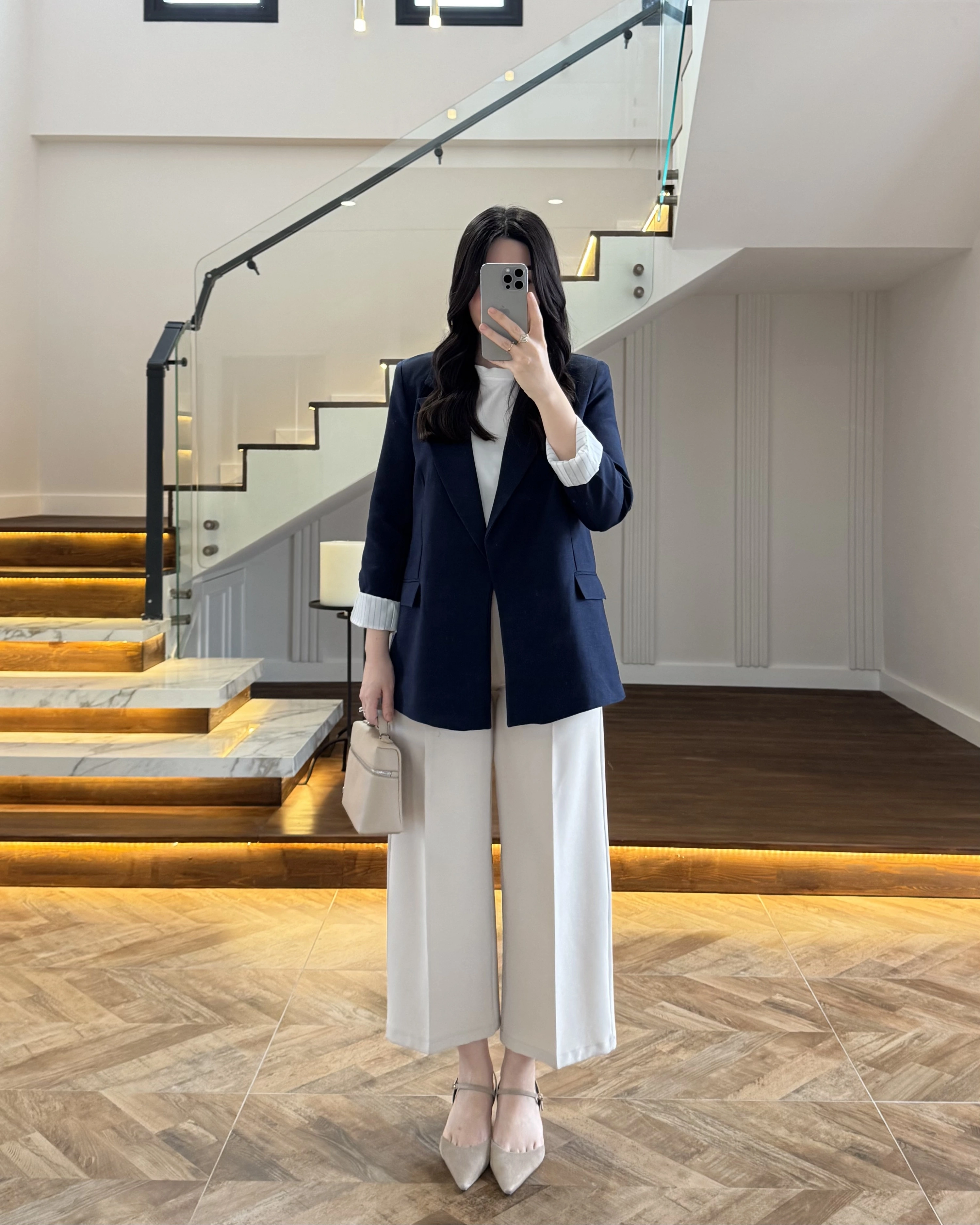 LACİVERT ÇİZGİLİ ASTARLI CEKET- 7627
