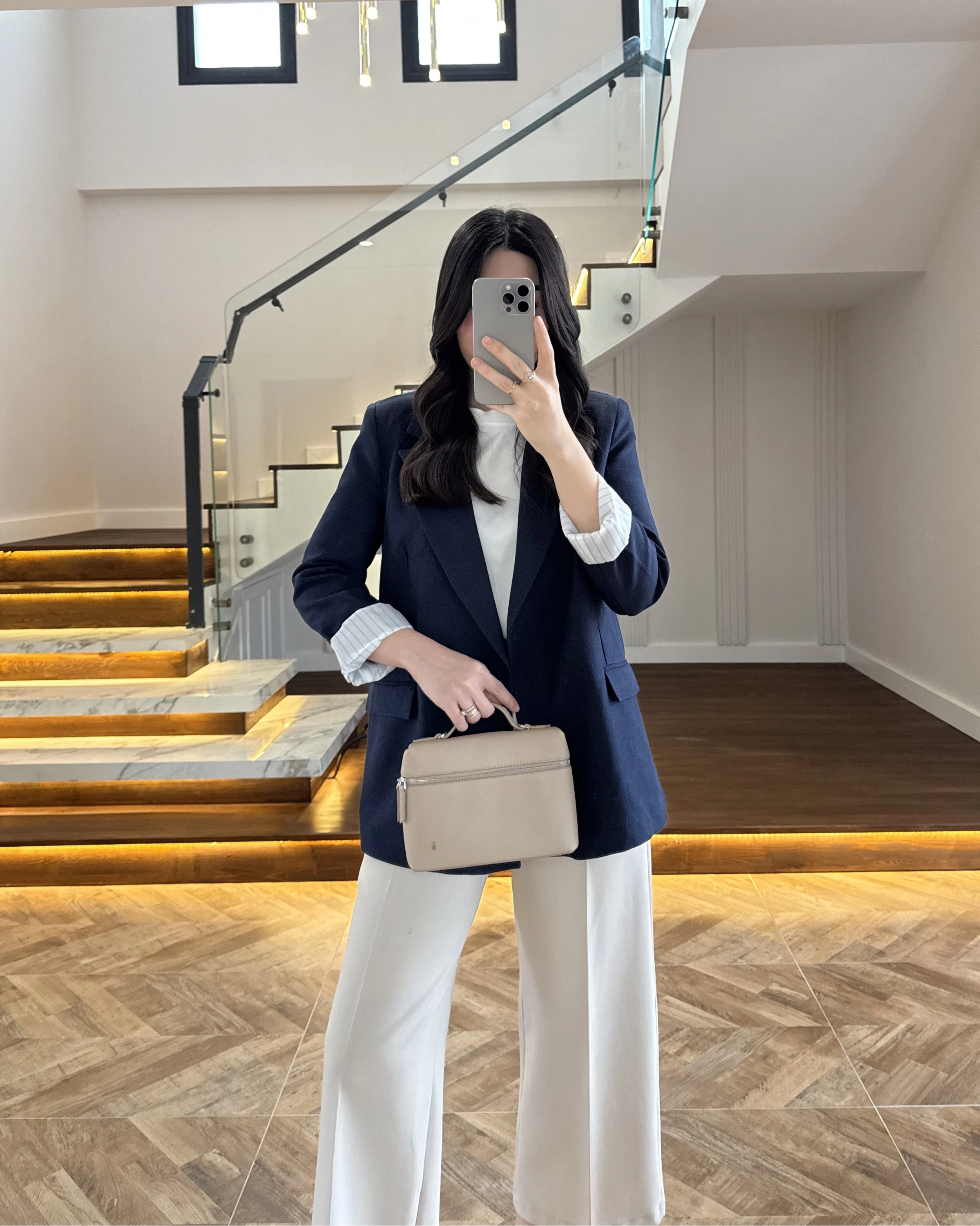 LACİVERT ÇİZGİLİ ASTARLI CEKET- 7627