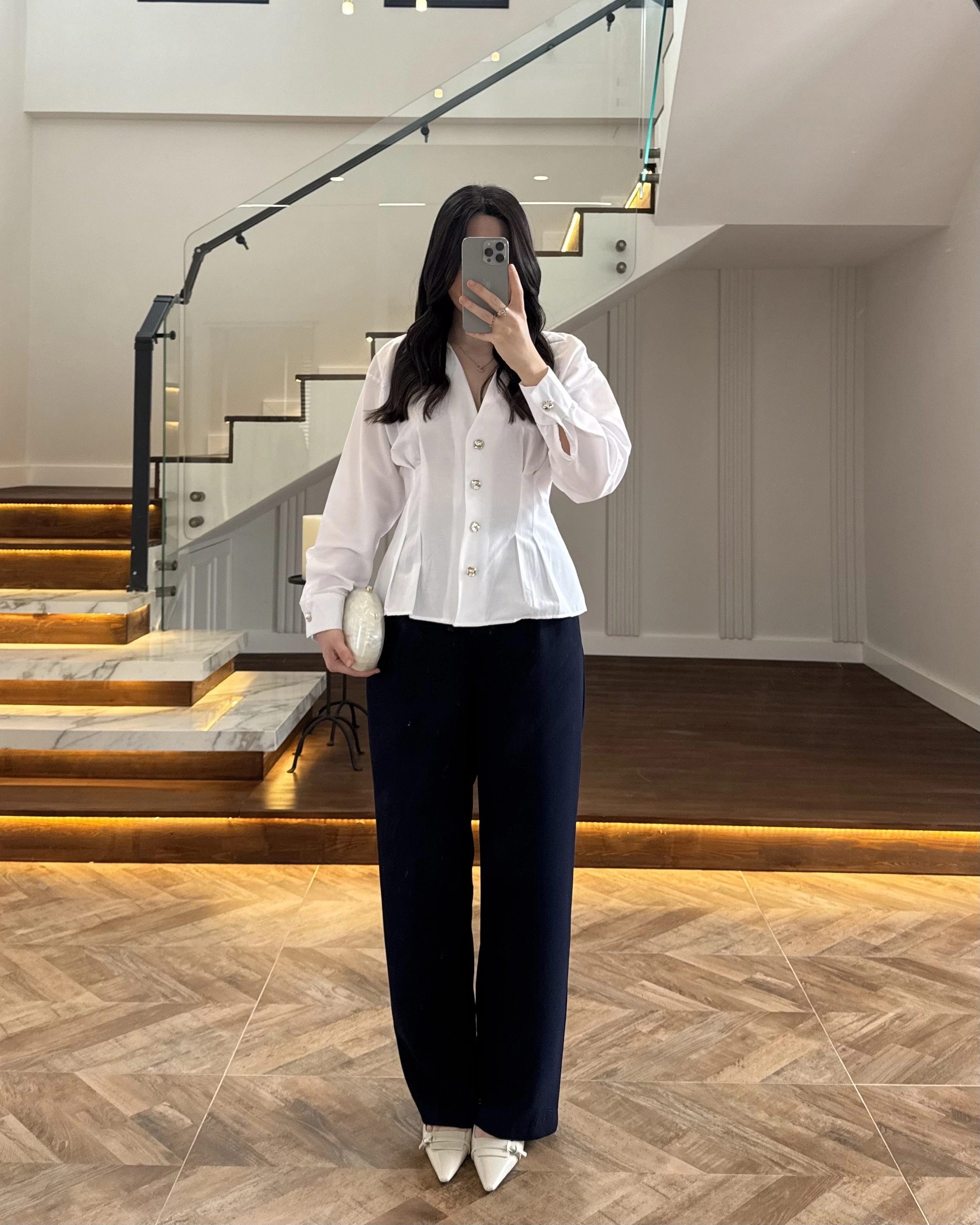 LACİVERT PALAZZO PANTOLON -3879