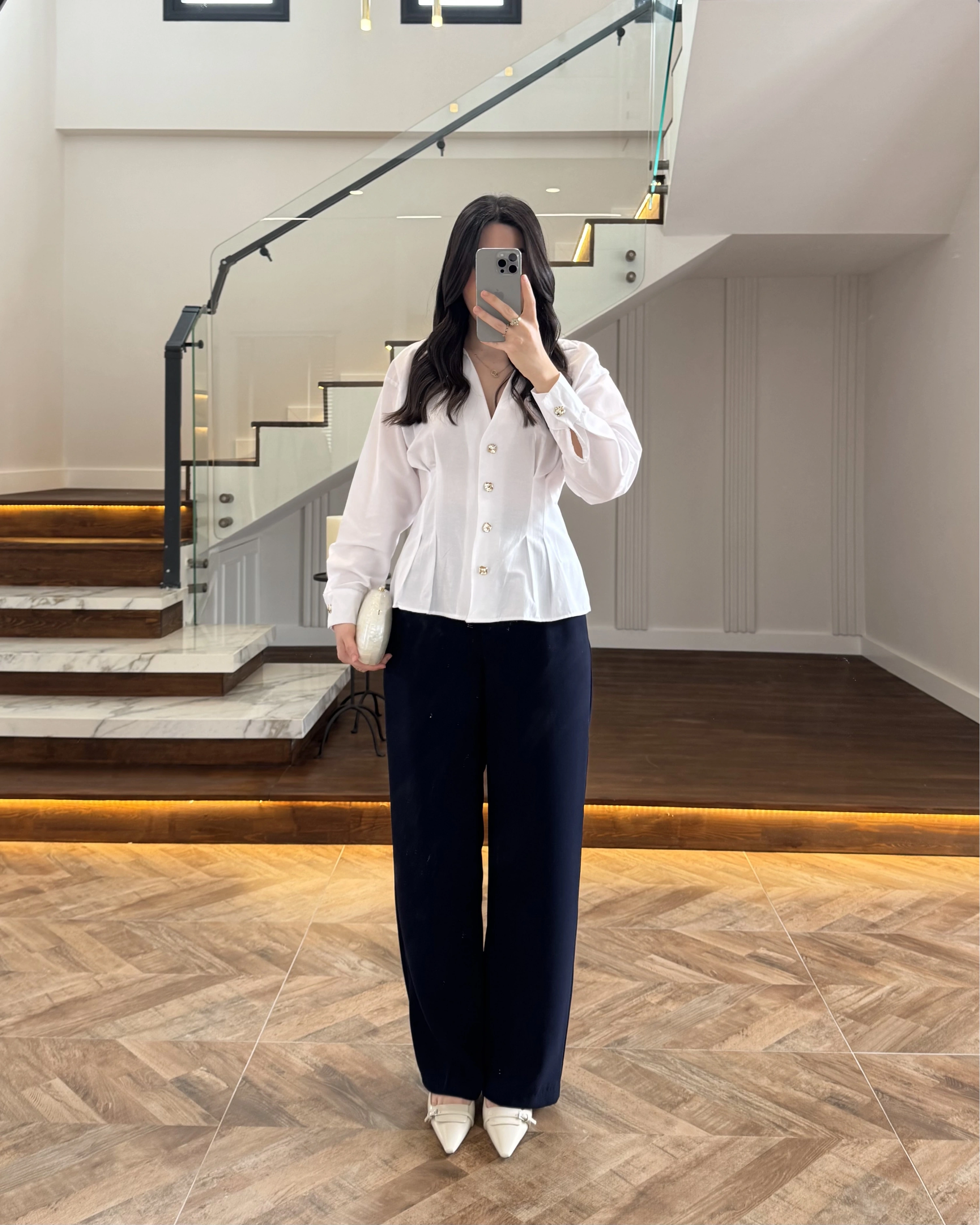 LACİVERT PALAZZO PANTOLON -3879