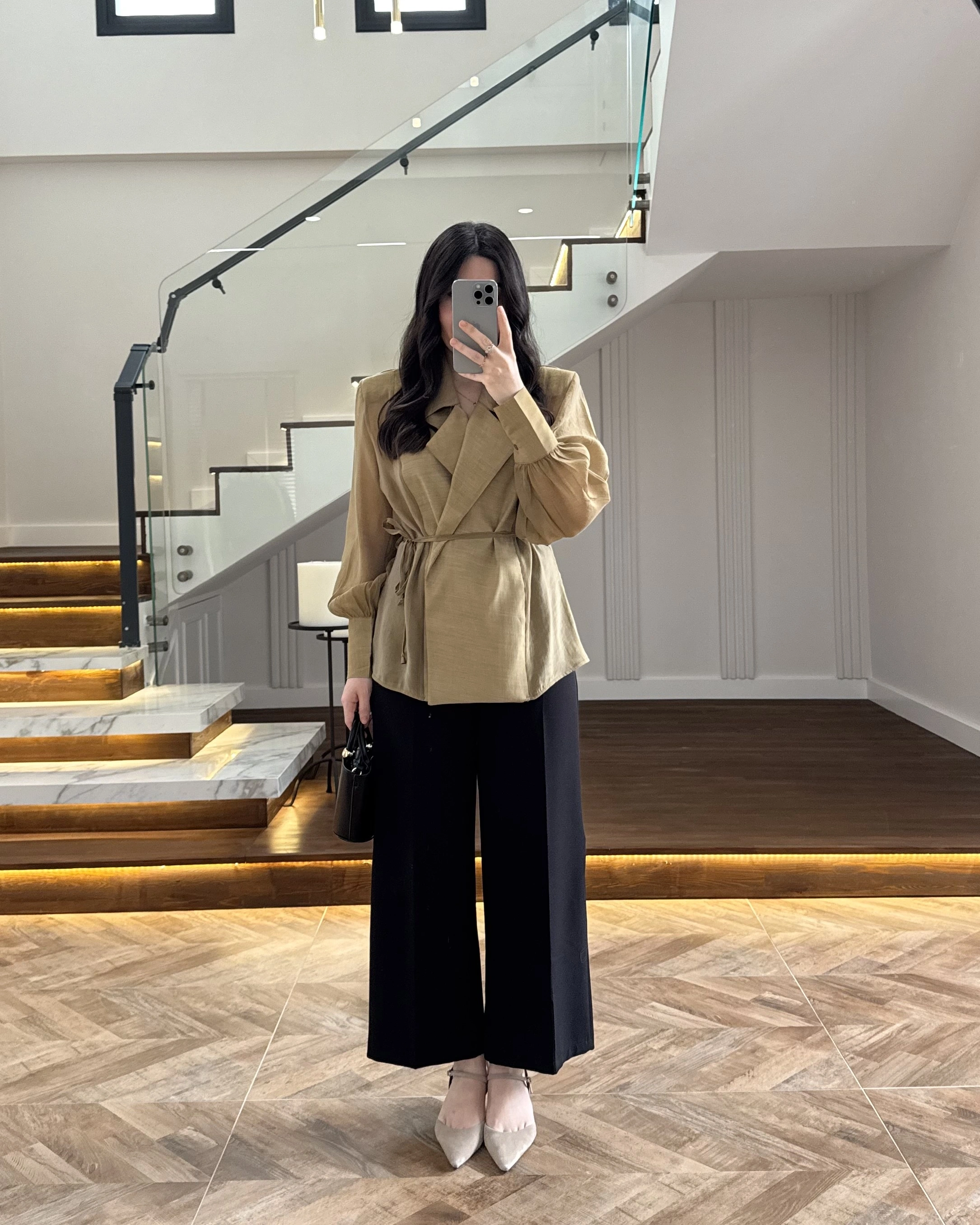 OLİVE TRANSPARAN CEKET -5029