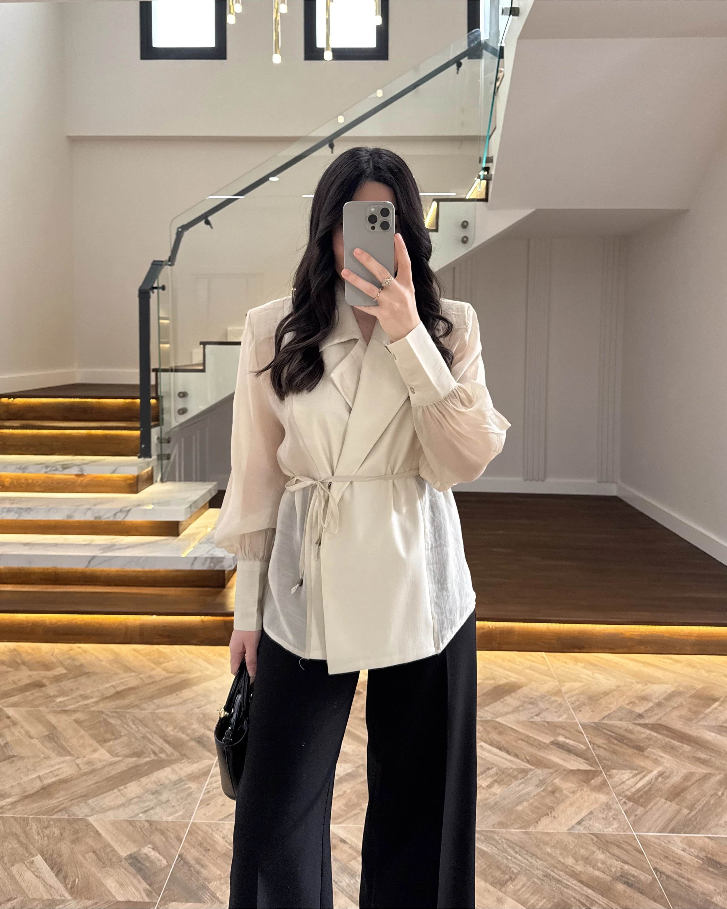 TAŞ TRANSPARAN CEKET -5029