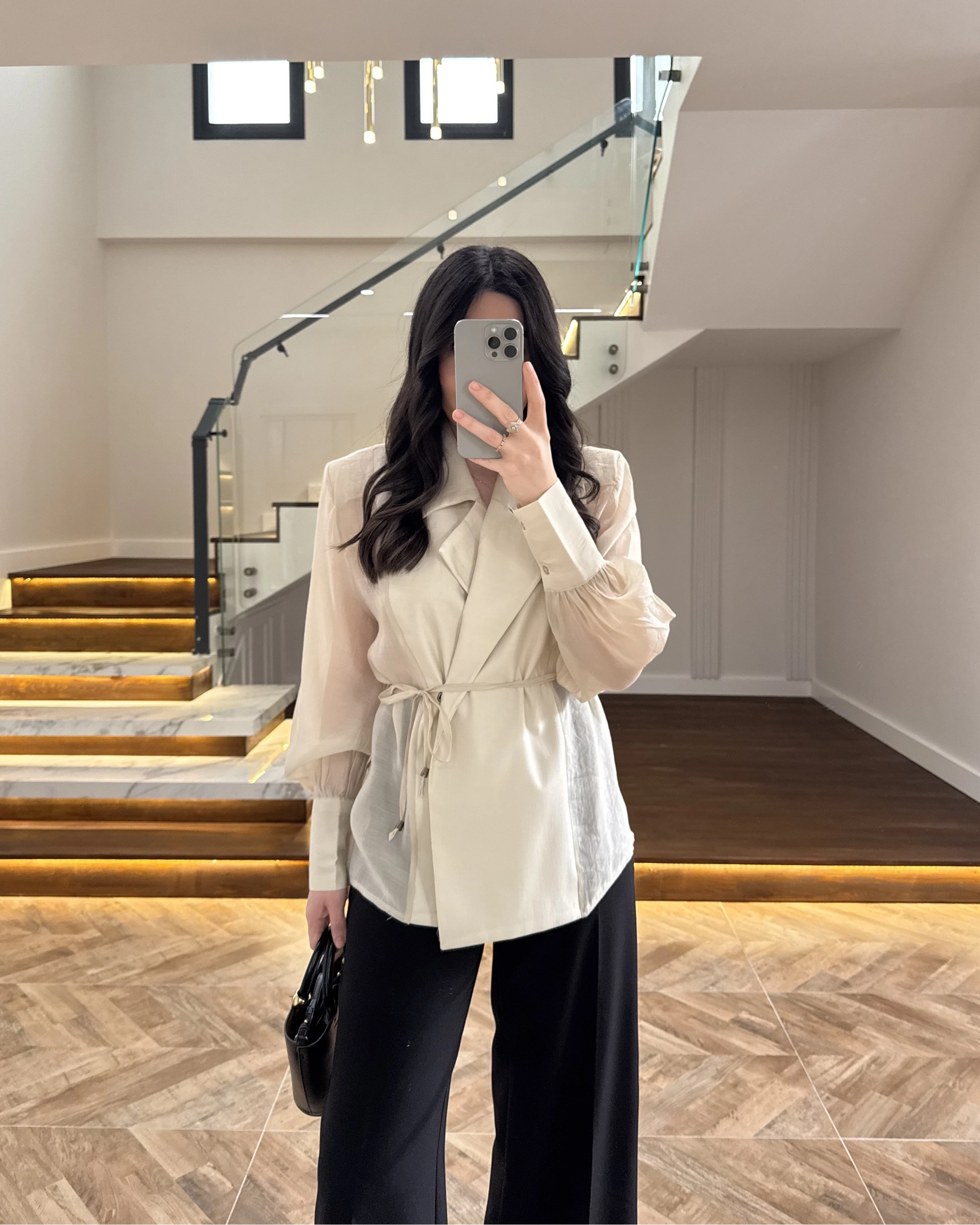 TAŞ TRANSPARAN CEKET -5029