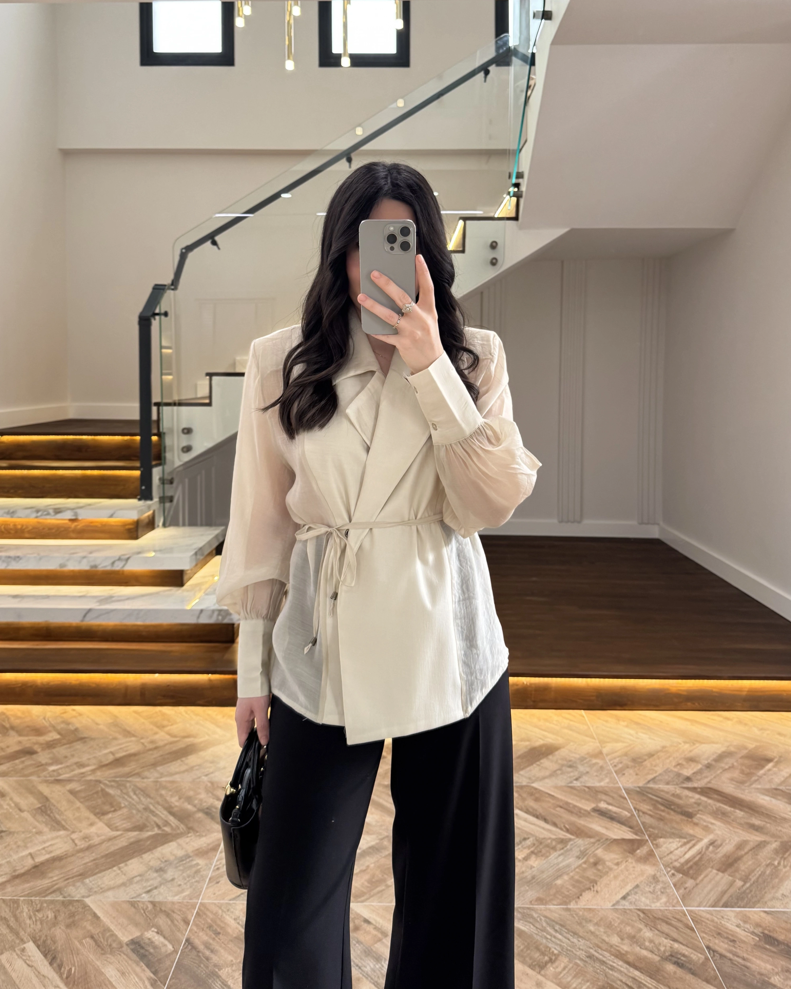 TAŞ TRANSPARAN CEKET -5029