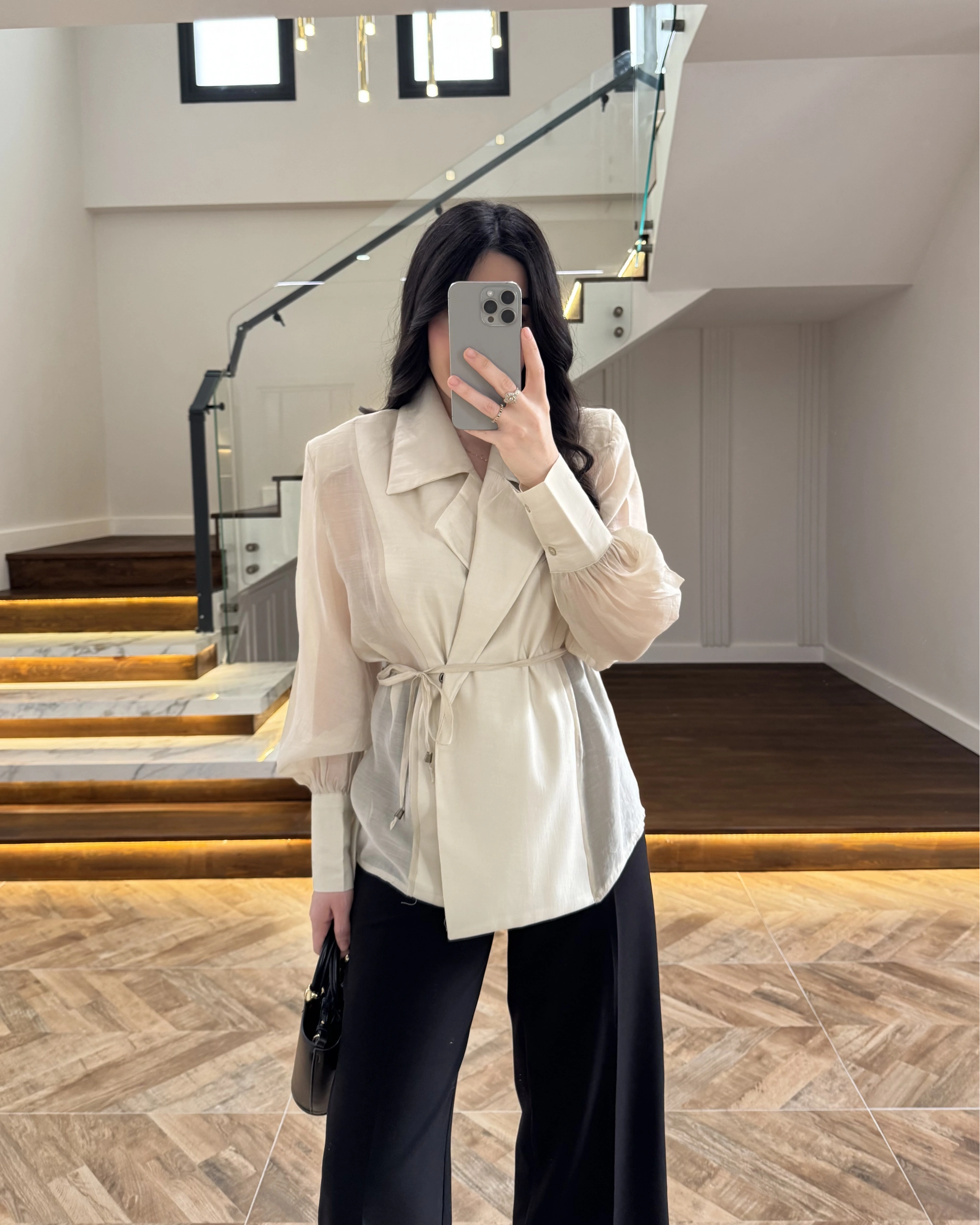 TAŞ TRANSPARAN CEKET -5029