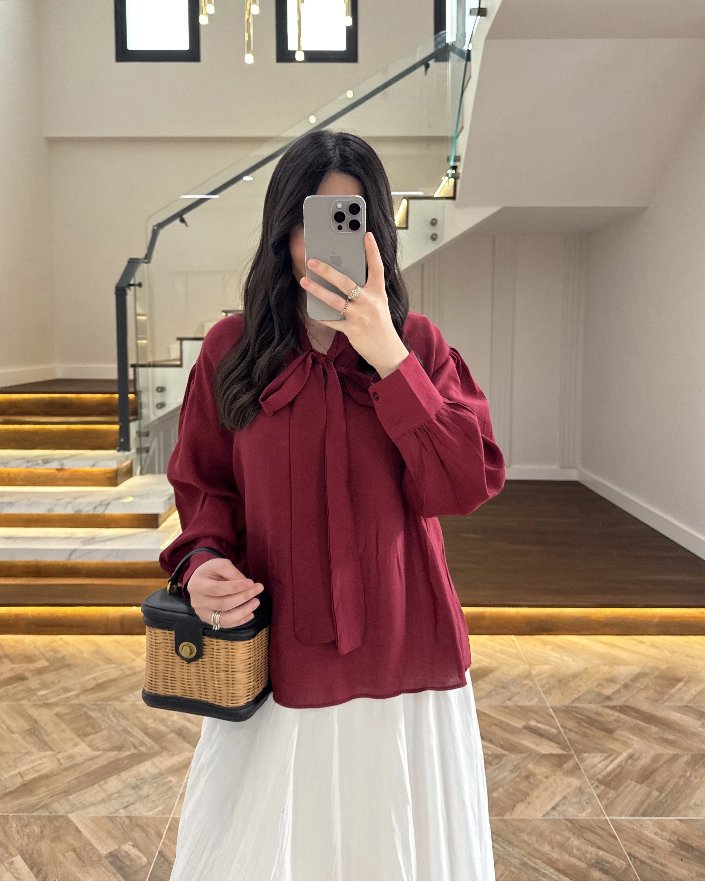 BORDO BAĞCIKLI GÖMLEK -5050