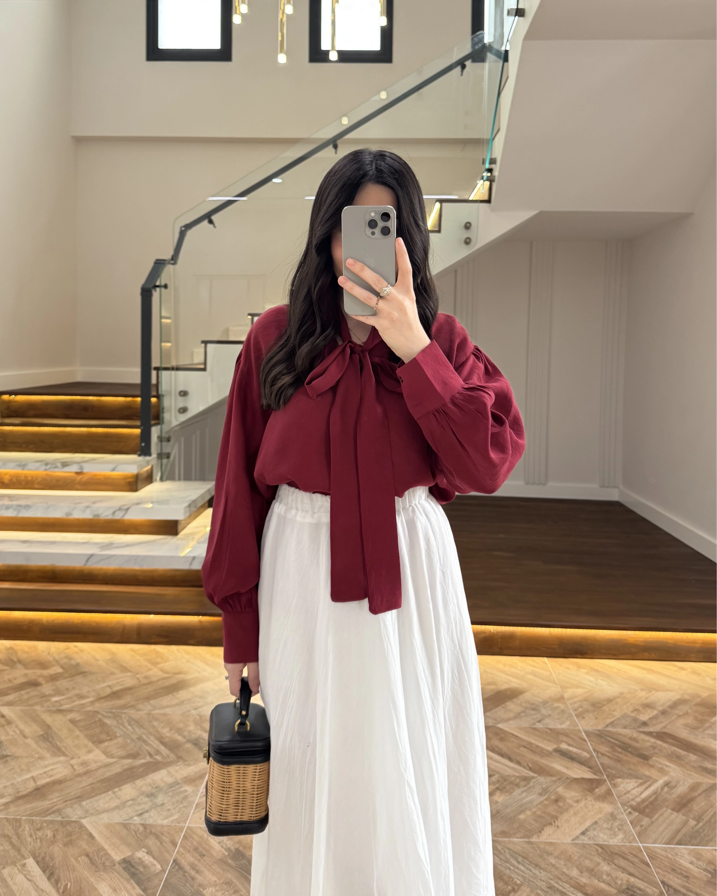 BORDO BAĞCIKLI GÖMLEK -5050