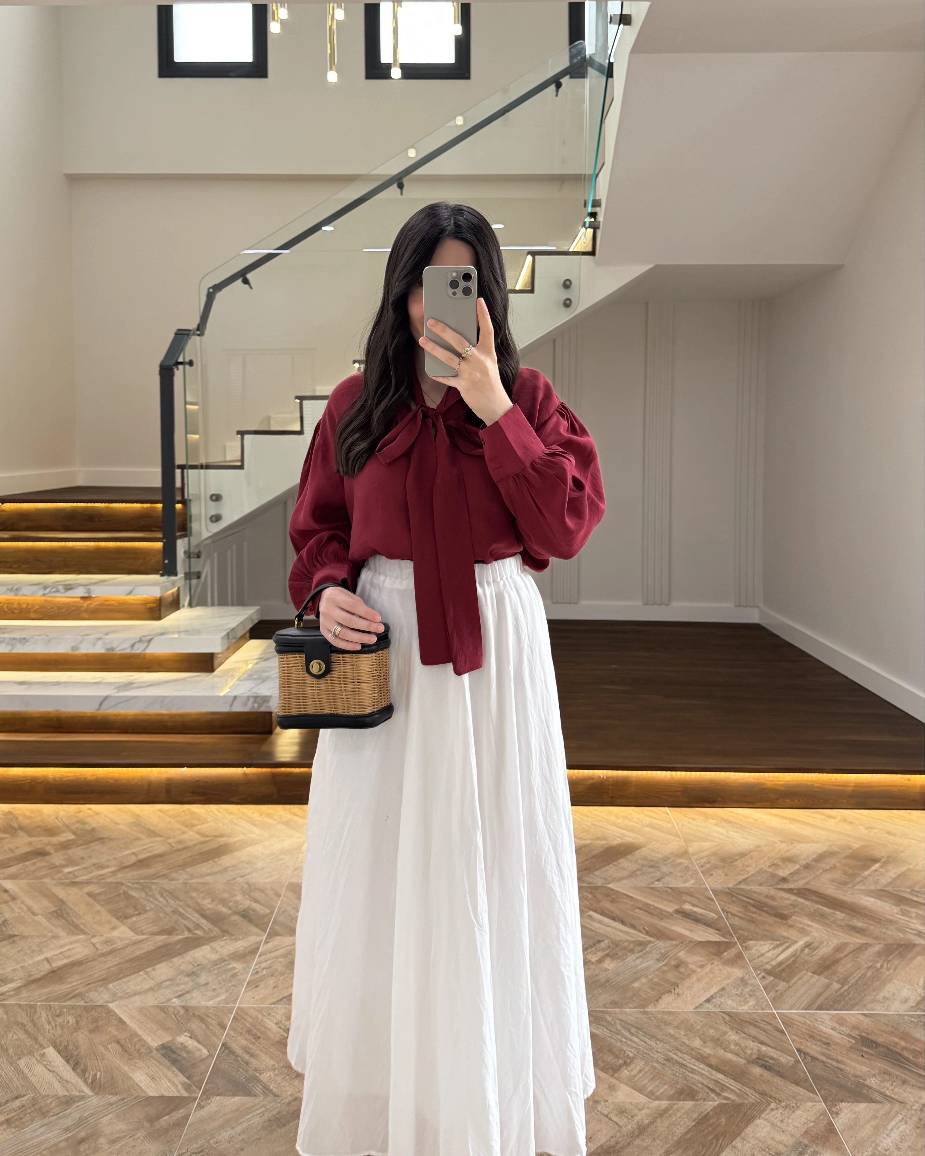 BORDO BAĞCIKLI GÖMLEK -5050