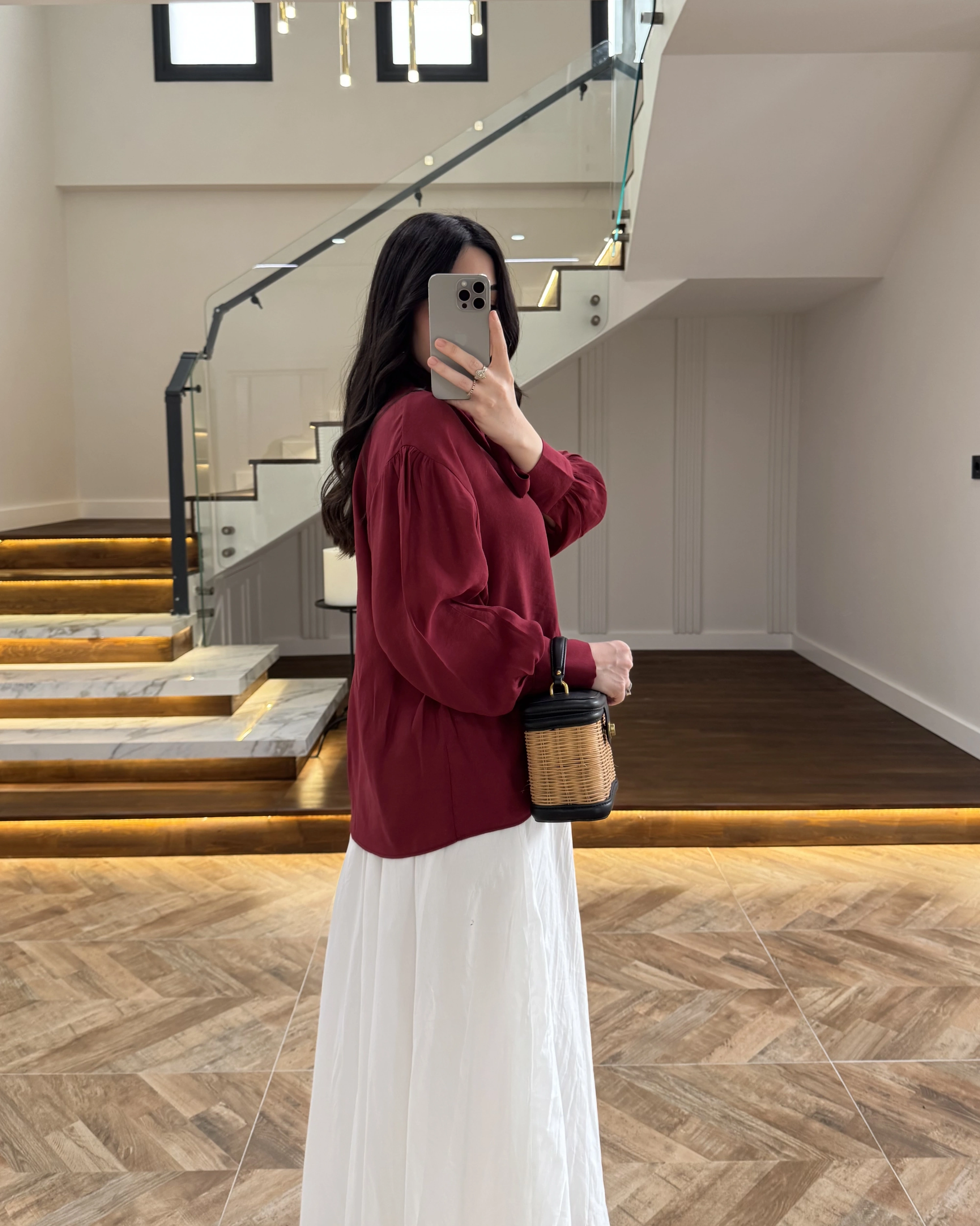 BORDO BAĞCIKLI GÖMLEK -5050