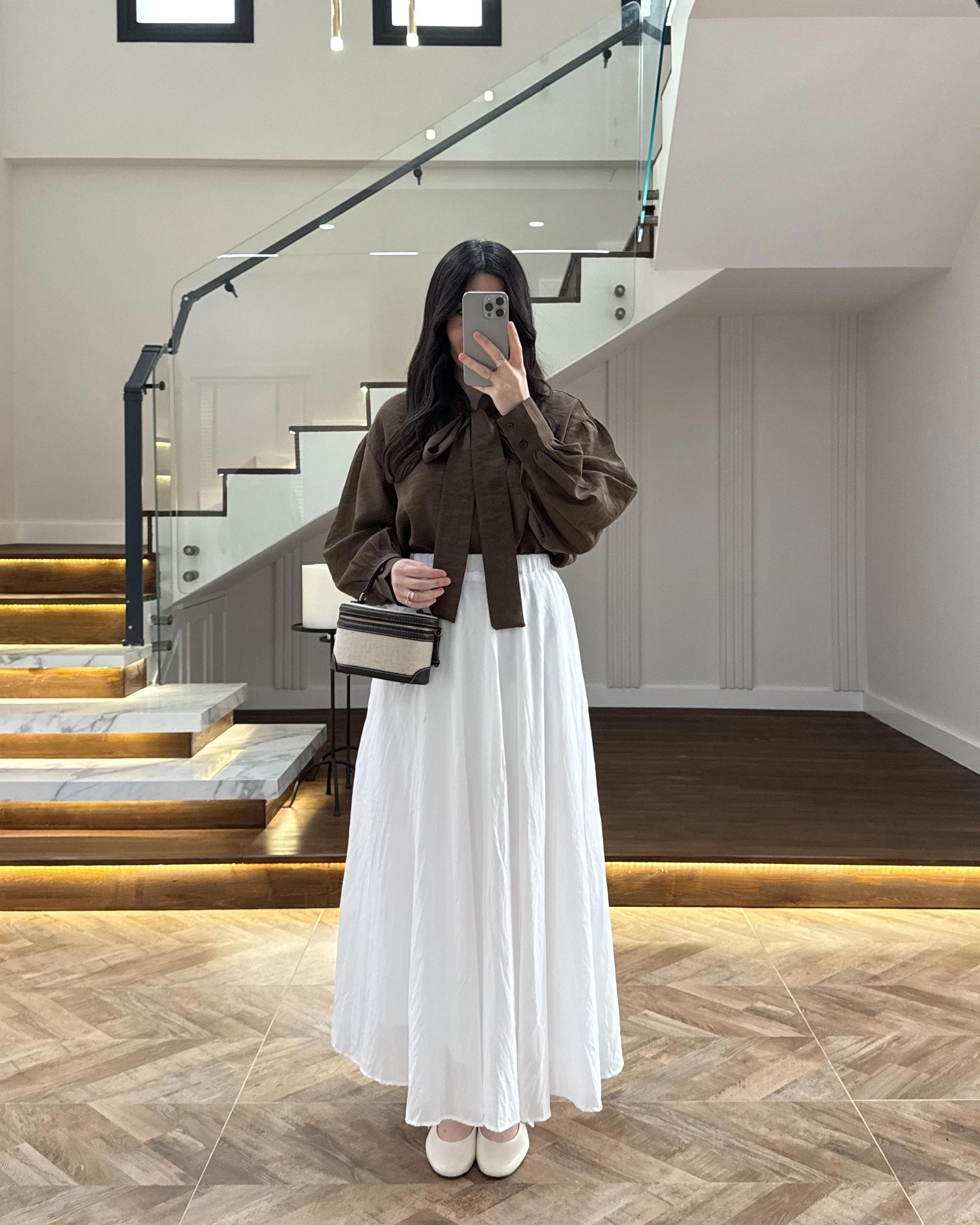 KAHVE BAĞCIKLI GÖMLEK -5050