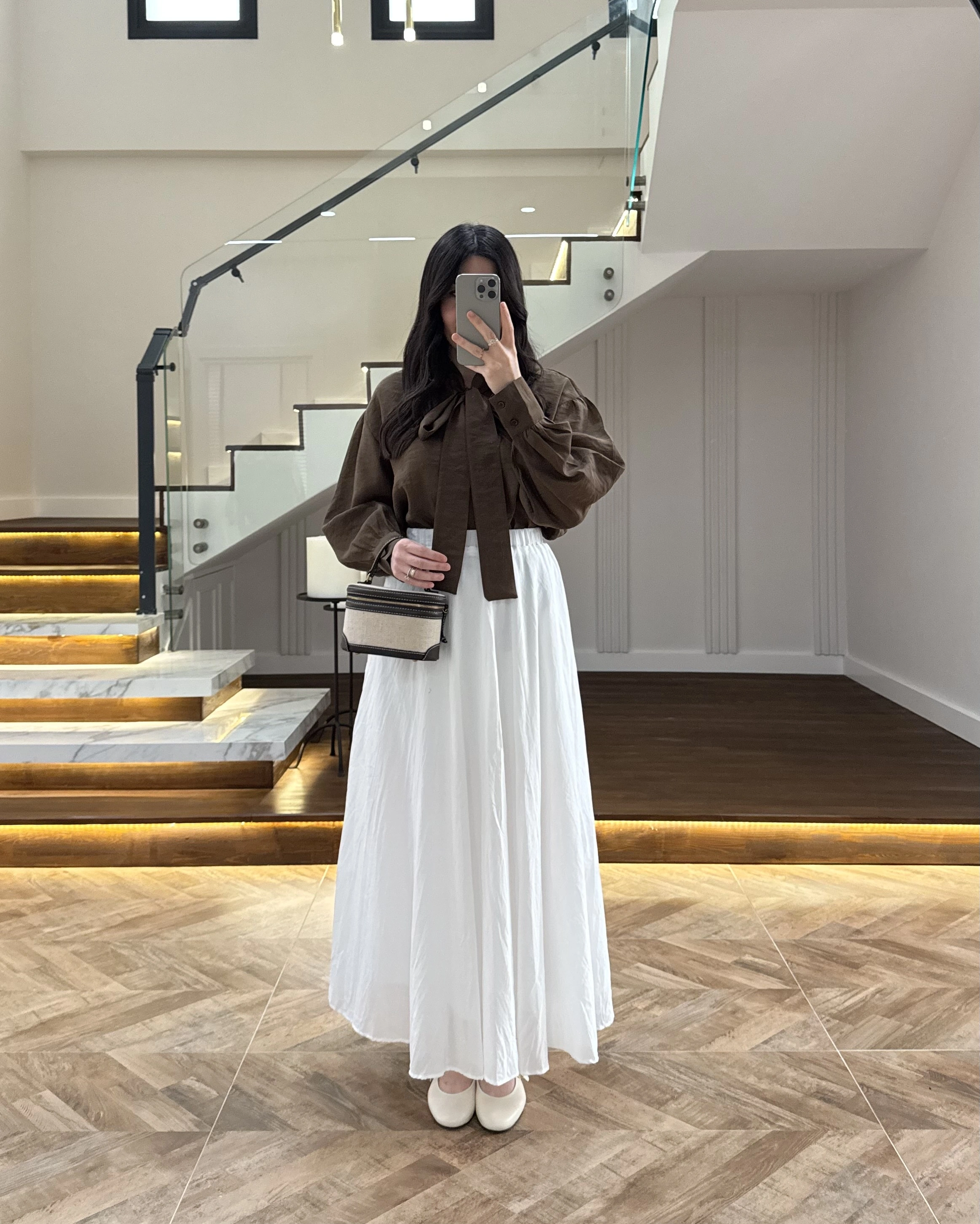 KAHVE BAĞCIKLI GÖMLEK -5050