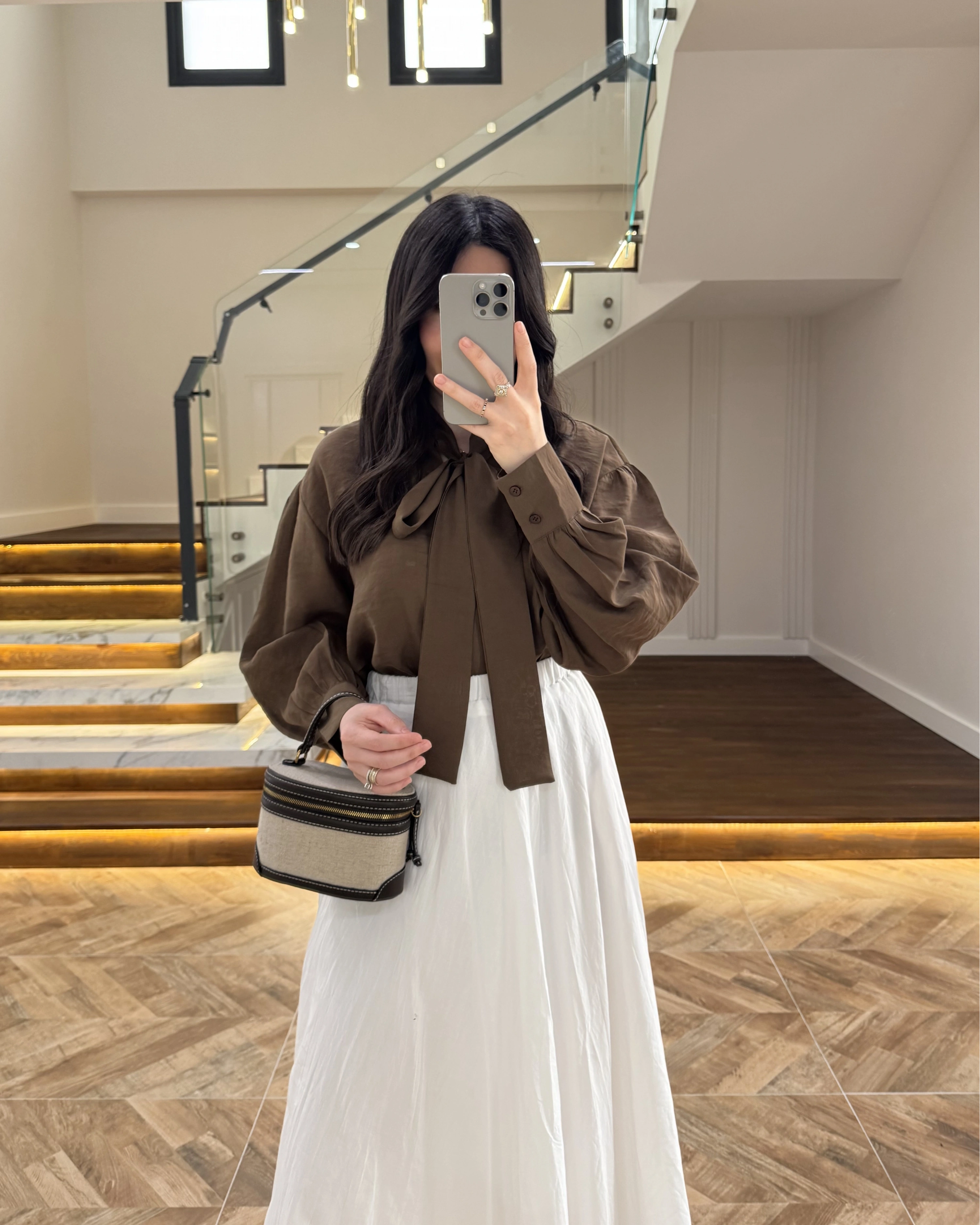 KAHVE BAĞCIKLI GÖMLEK -5050