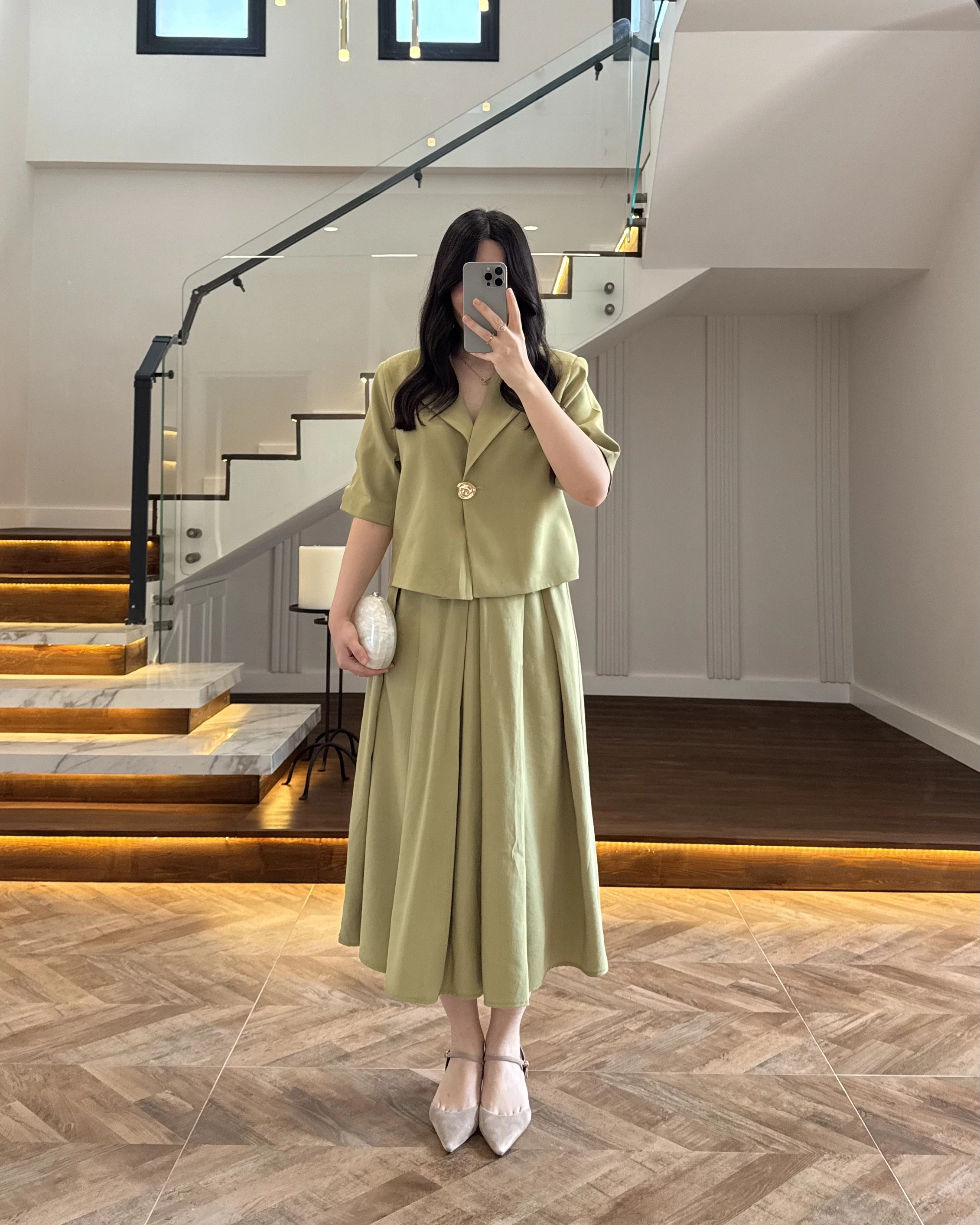 YEŞİL CEKET ETEK TAKIM -9510