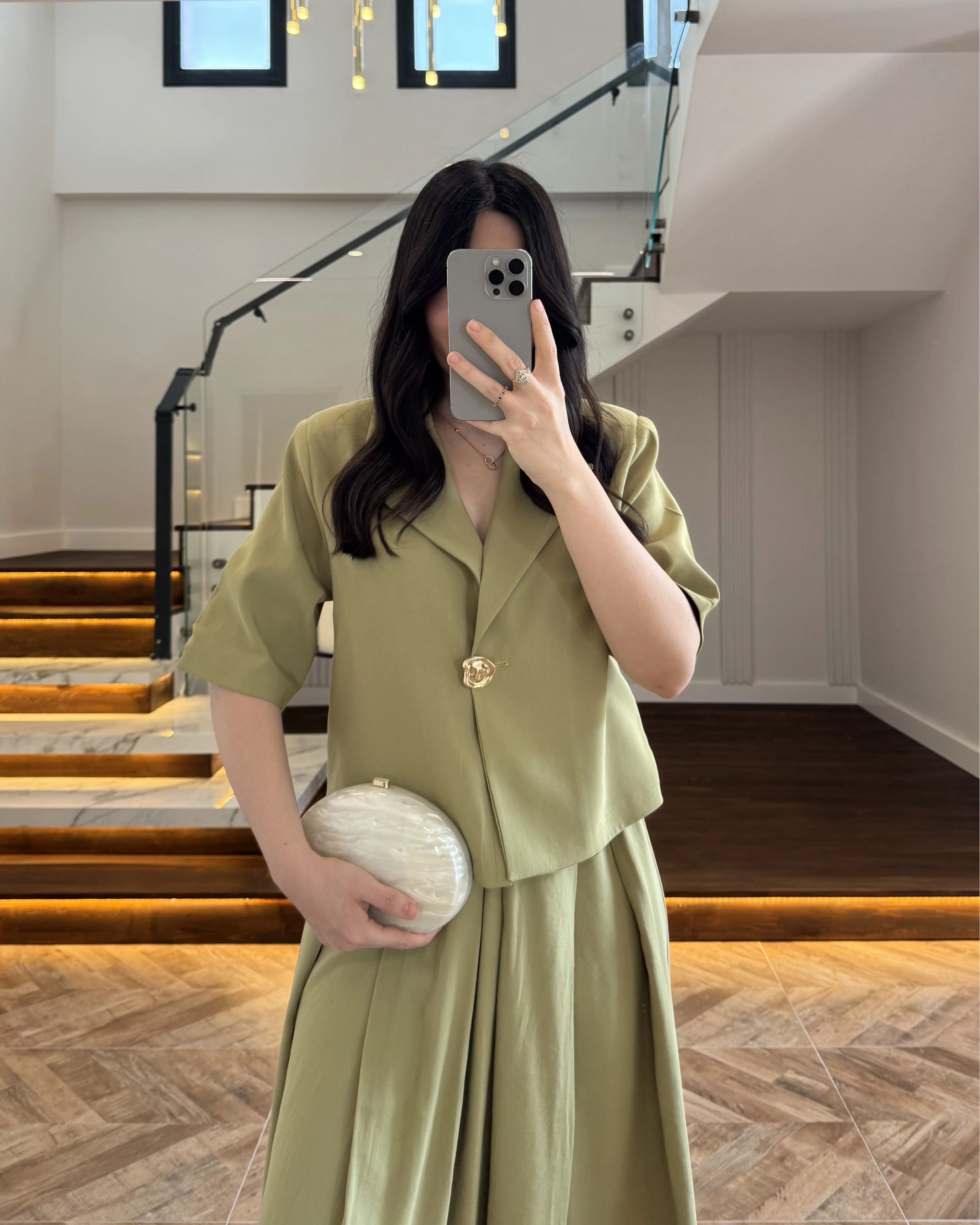 YEŞİL CEKET ETEK TAKIM -9510