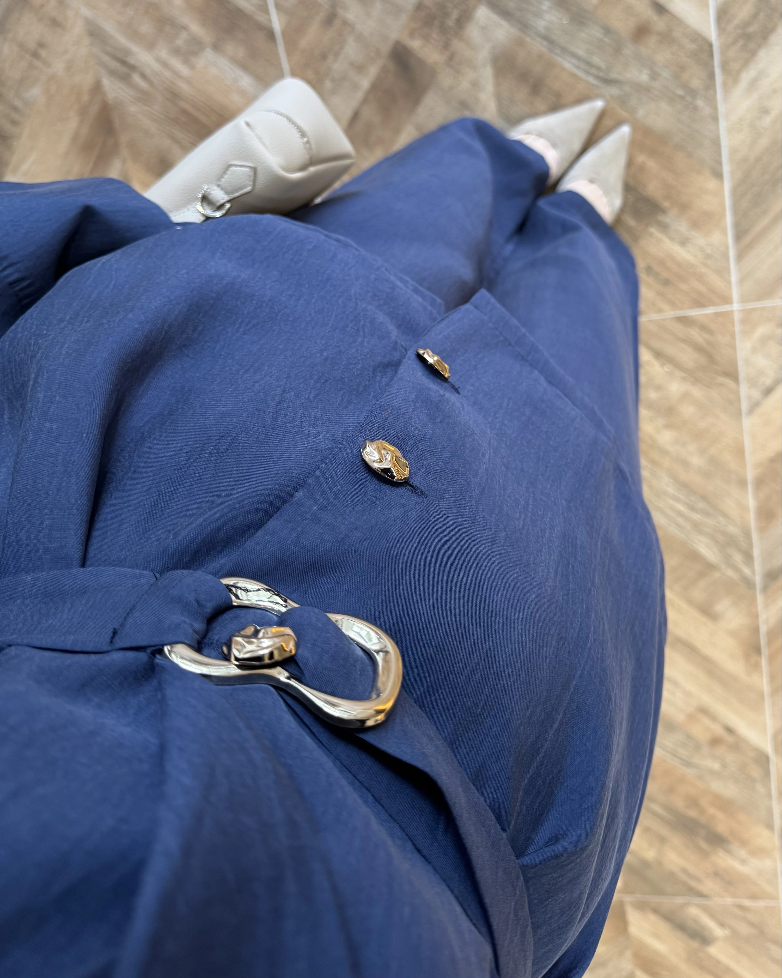 LACİVERT TOKA DETAYLI TUNİK TAKIM -8927