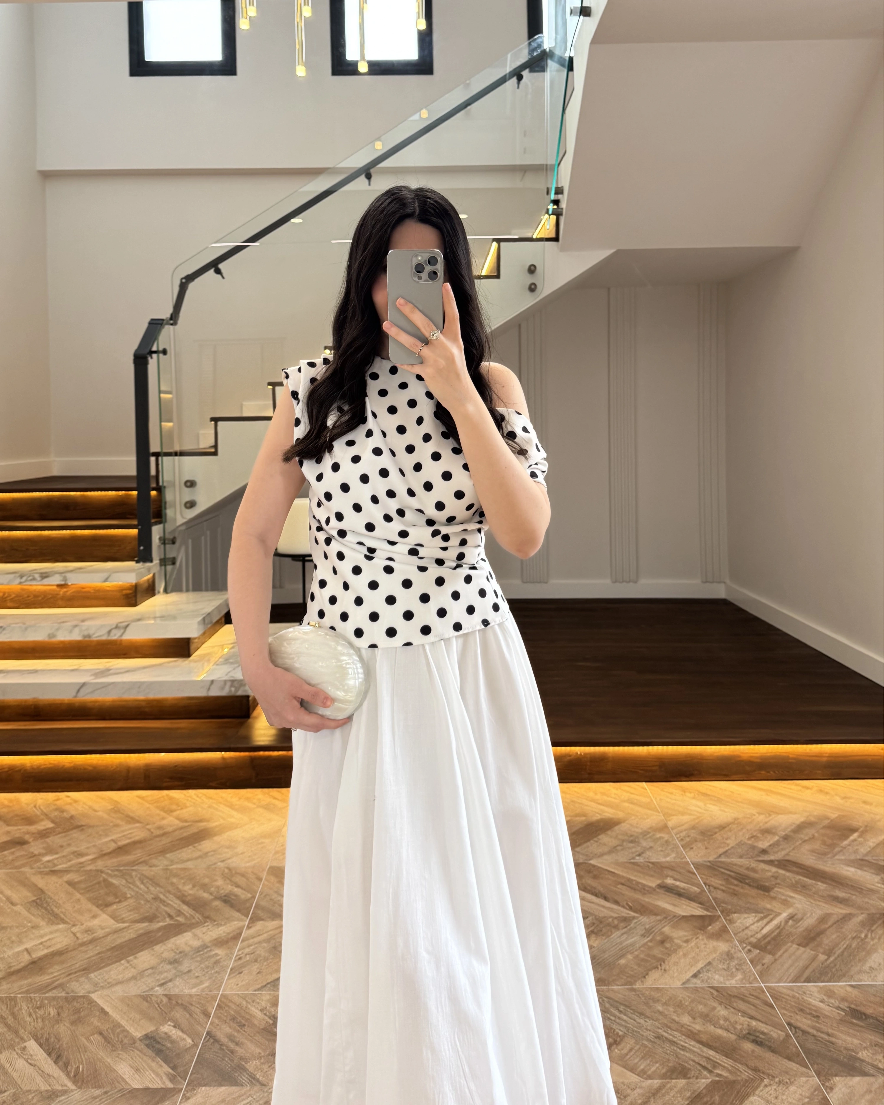 BEYAZ PUANTİYELİ BLUZ -71779