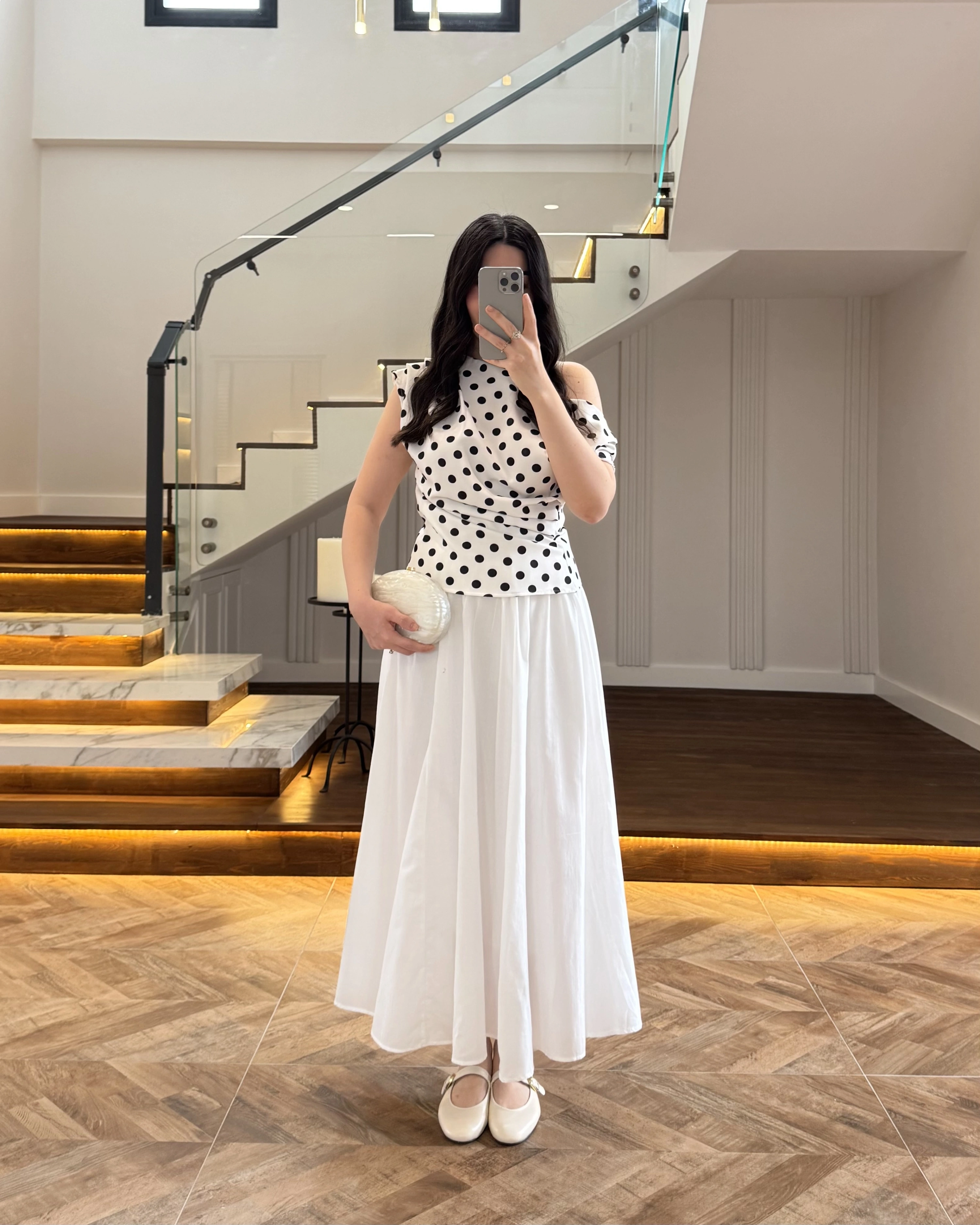 BEYAZ PUANTİYELİ BLUZ -71779