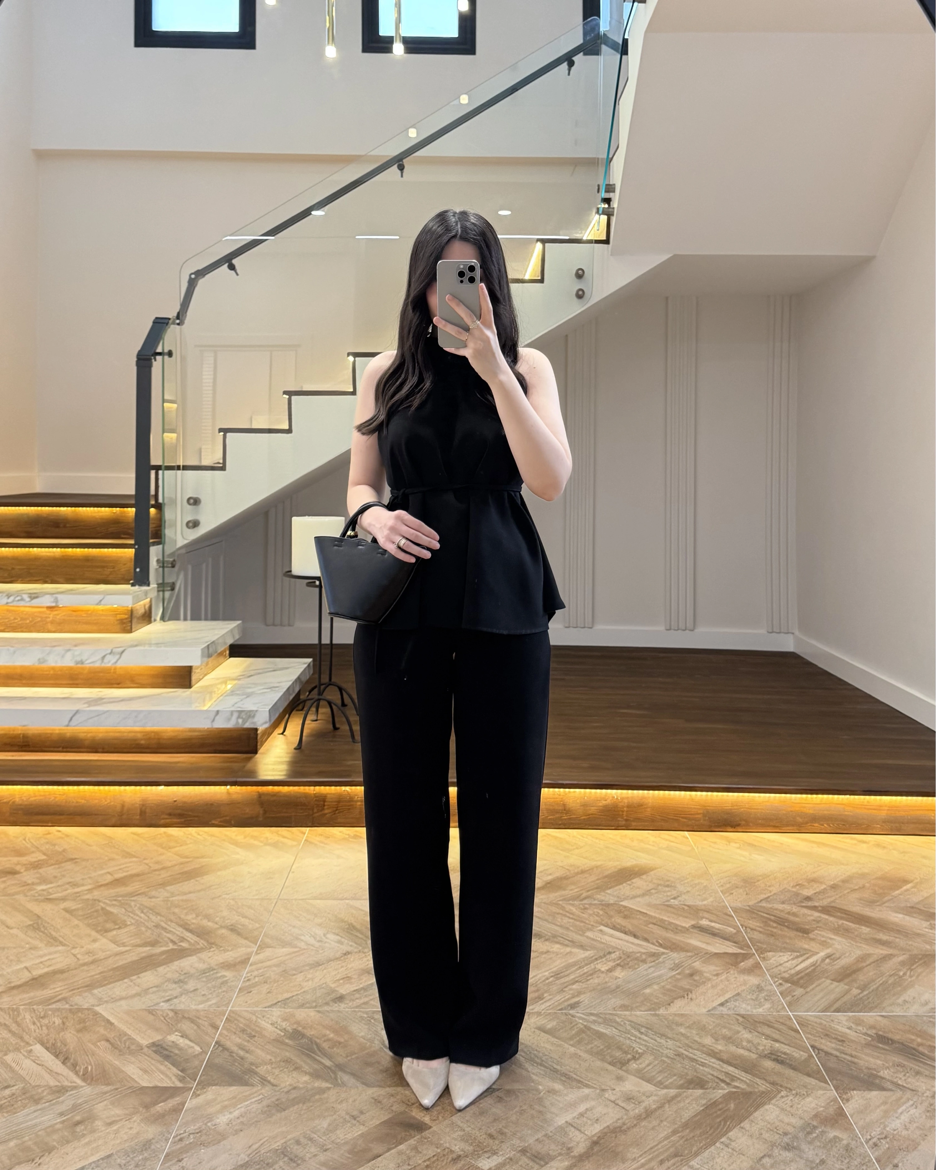 SİYAH BAĞLAMA DETAY TAKIM -8920