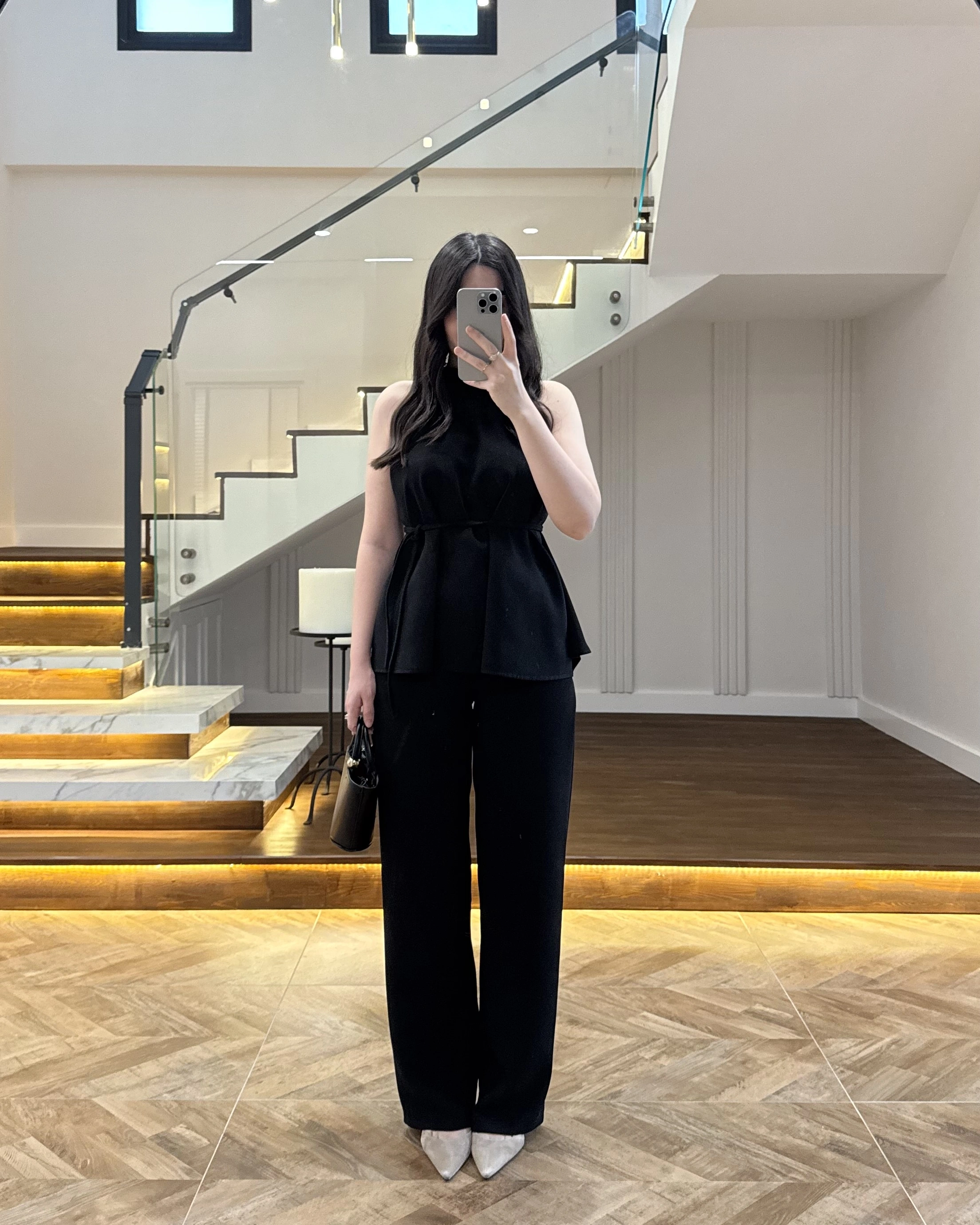 SİYAH BAĞLAMA DETAY TAKIM -8920