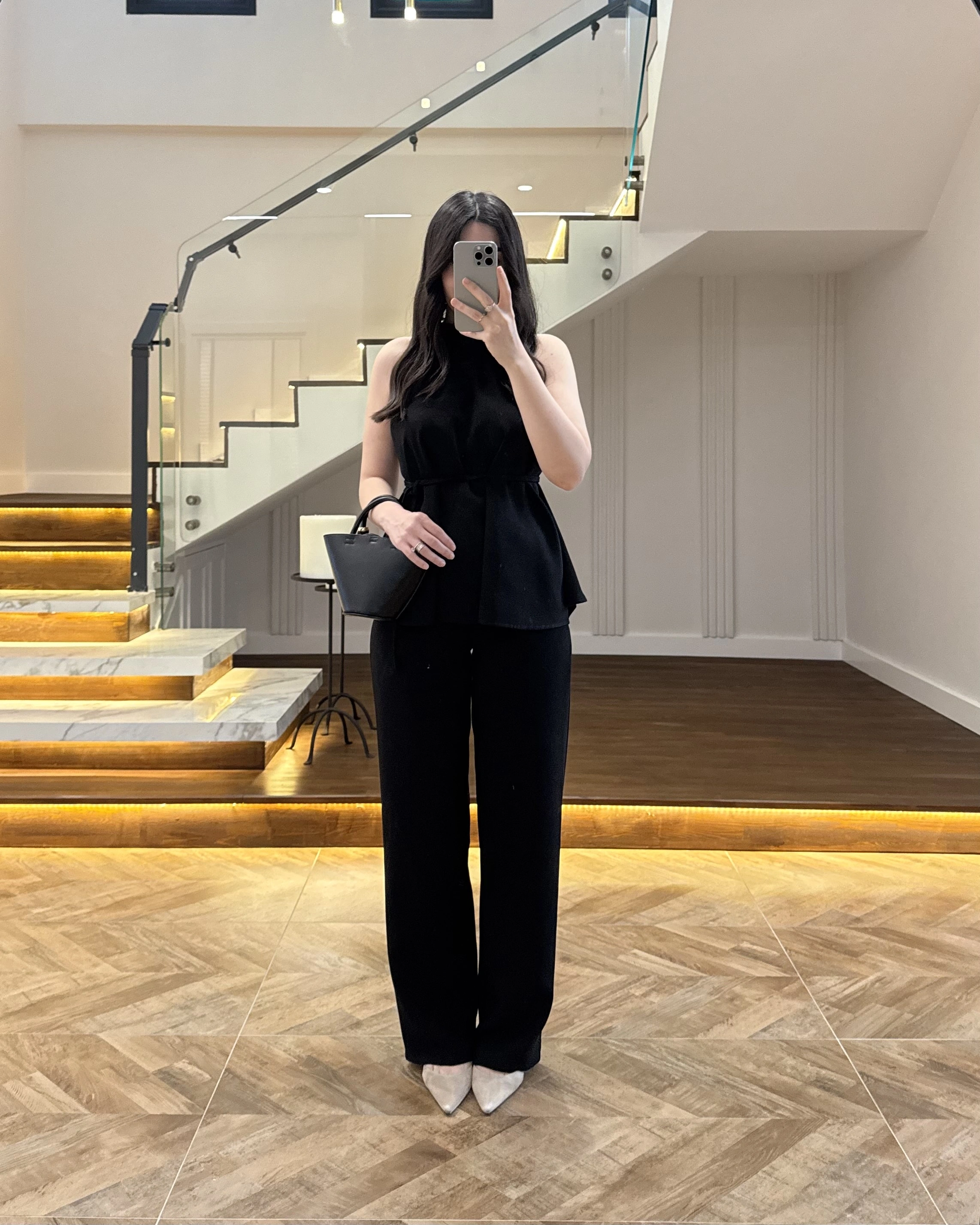 SİYAH BAĞLAMA DETAY TAKIM -8920