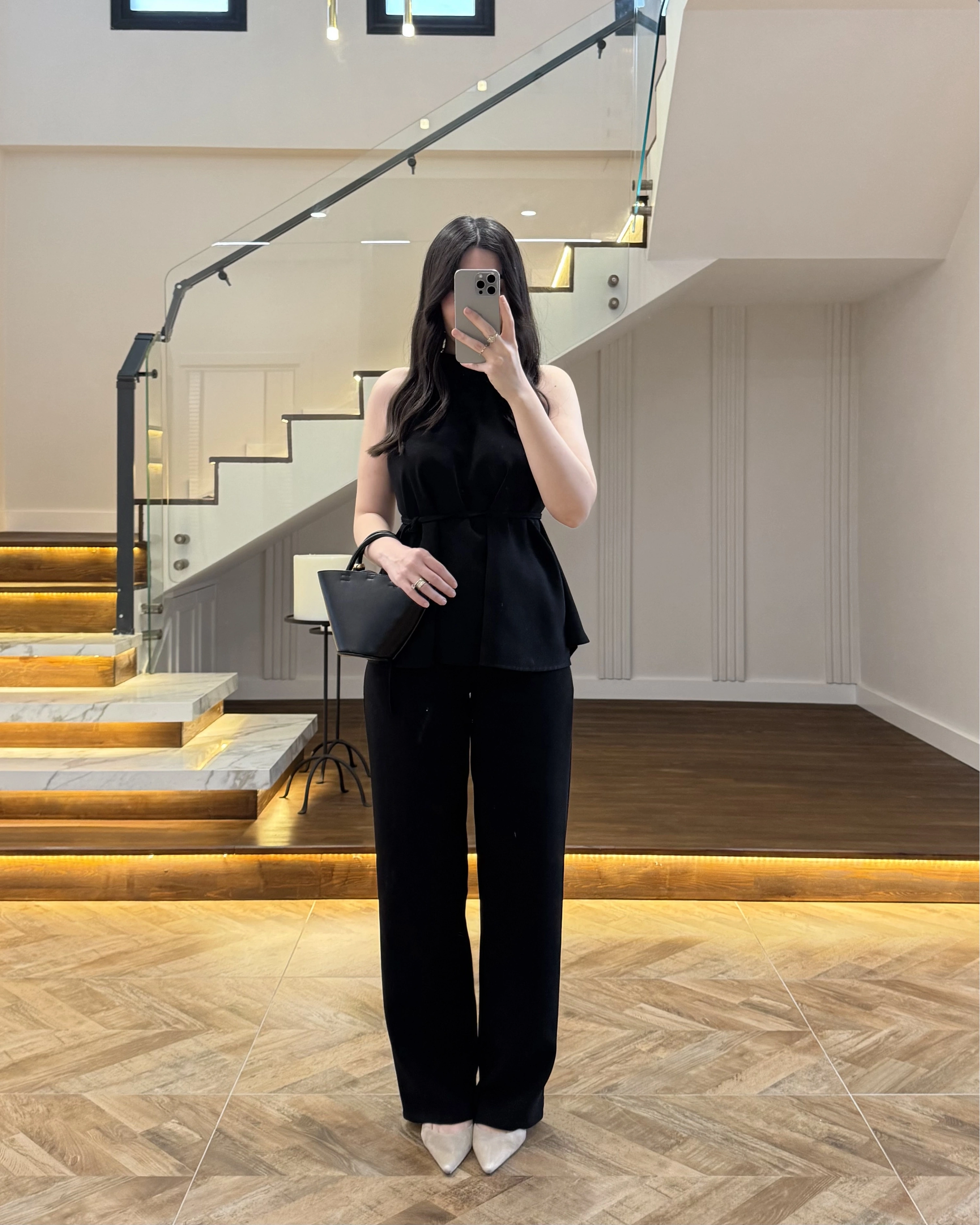 SİYAH BAĞLAMA DETAY TAKIM -8920