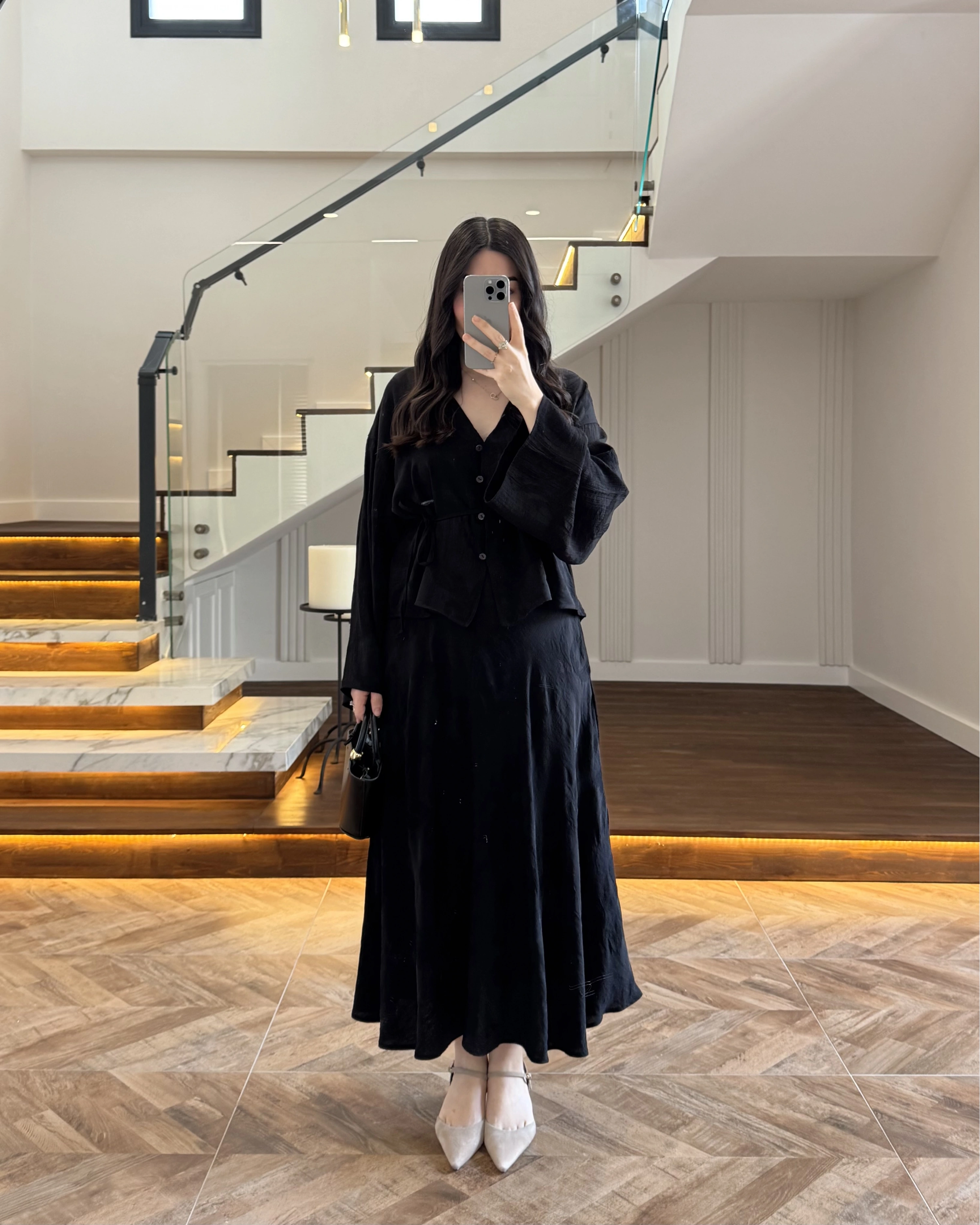 SİYAH İTHAL KUMAŞ ETEK TAKIM-9061