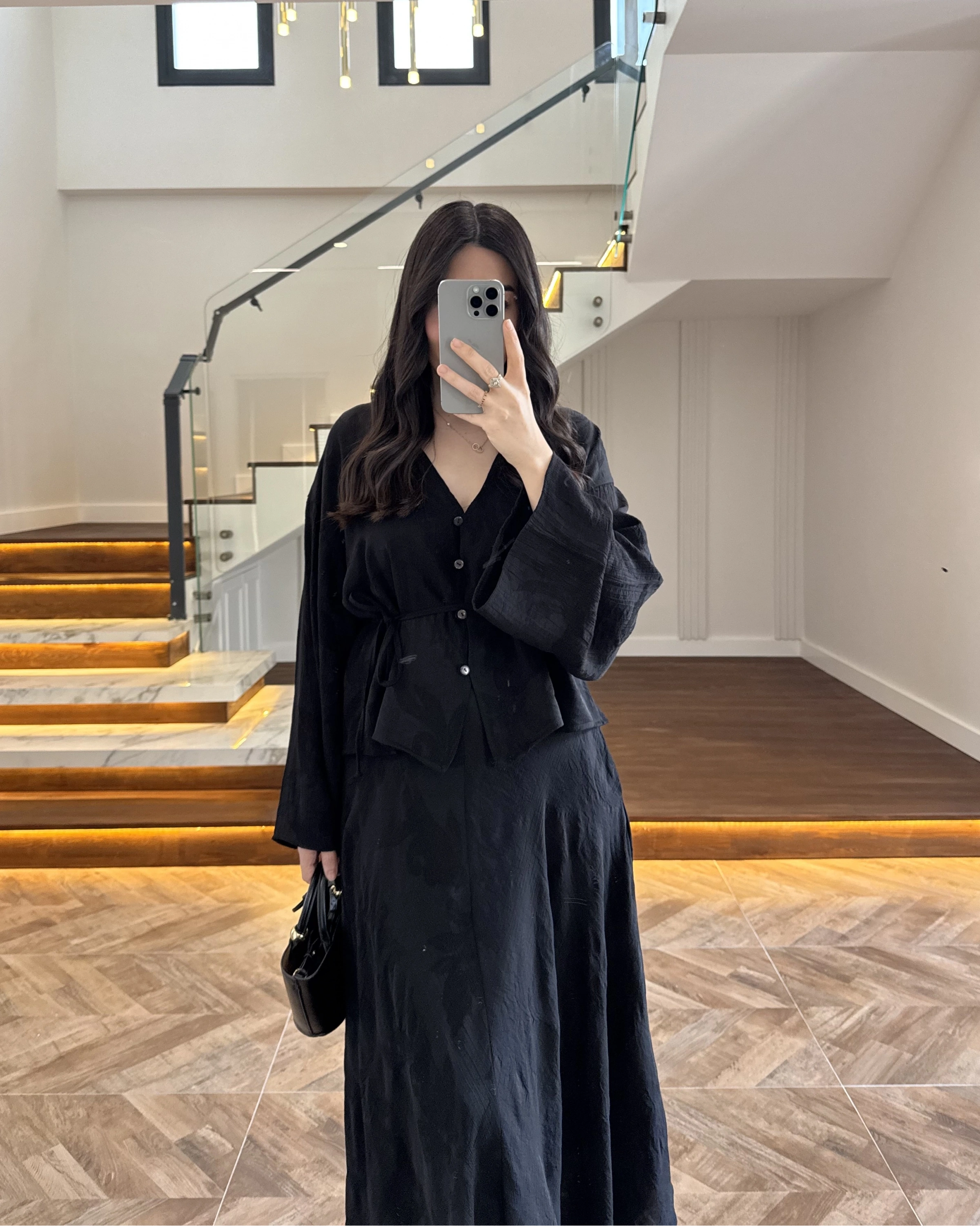 SİYAH İTHAL KUMAŞ ETEK TAKIM-9061