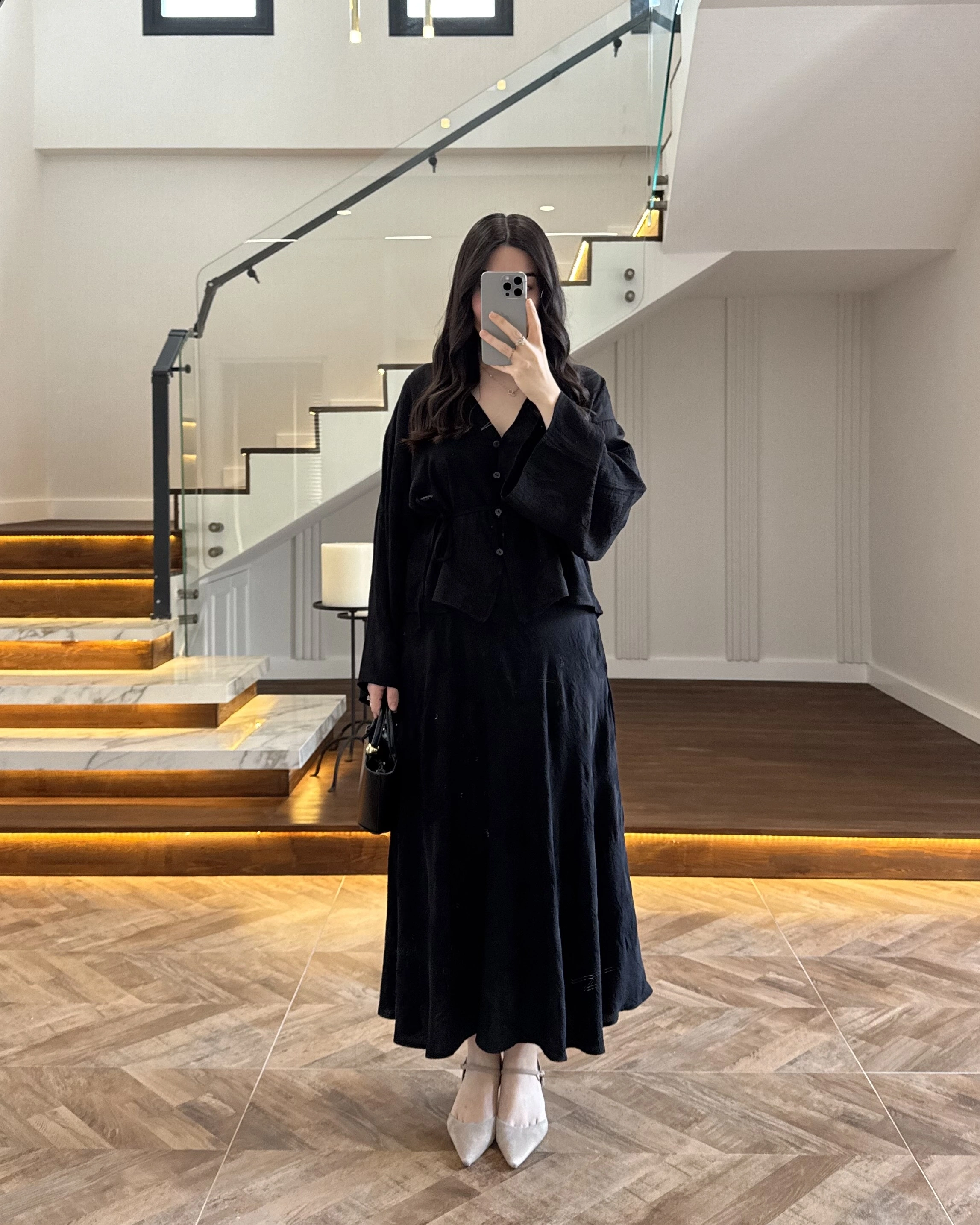 SİYAH İTHAL KUMAŞ ETEK TAKIM-9061