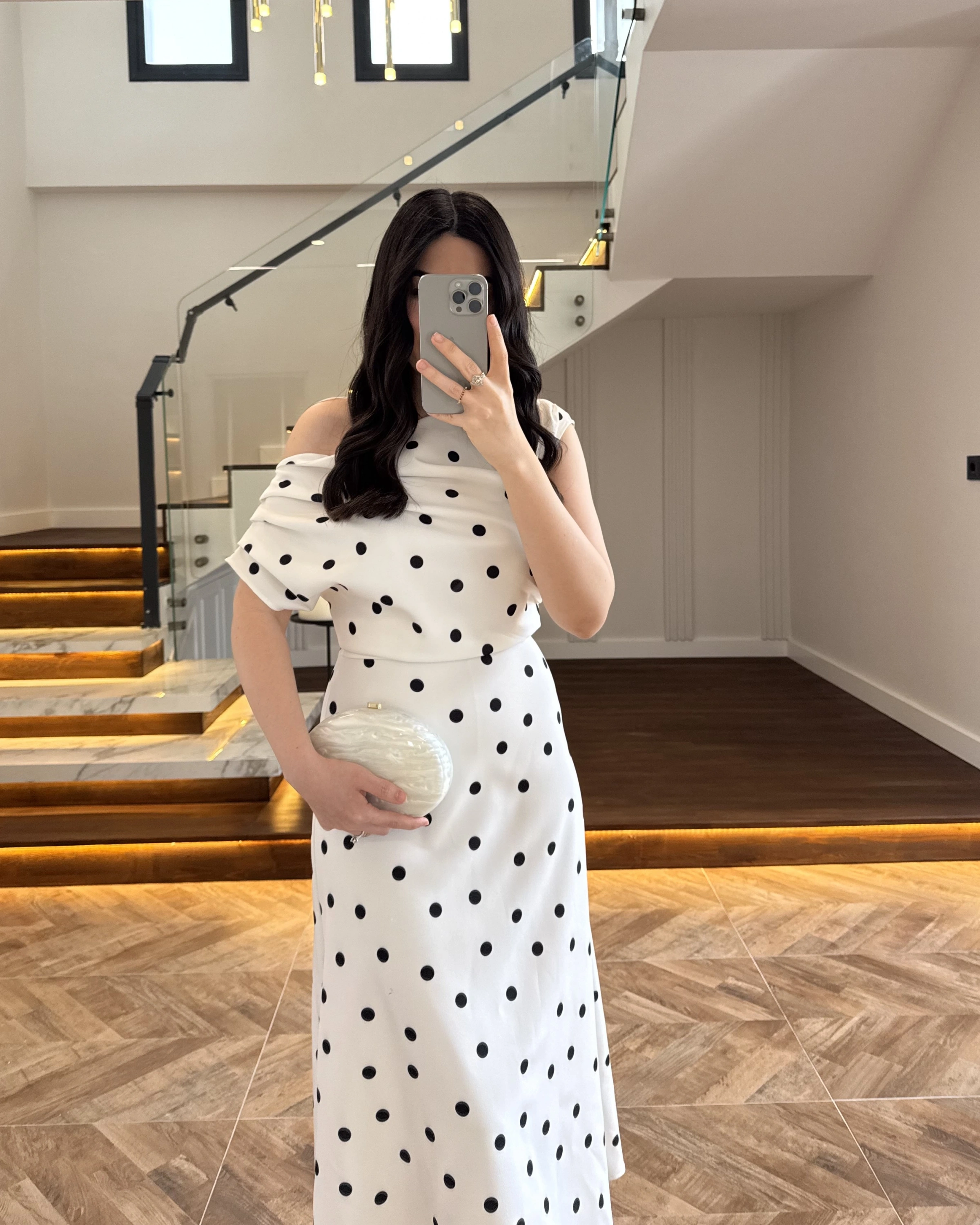 ( ÖN SİPARİŞTİR) PUANTİYELİ KAYIK YAKA ELBİSE-8708