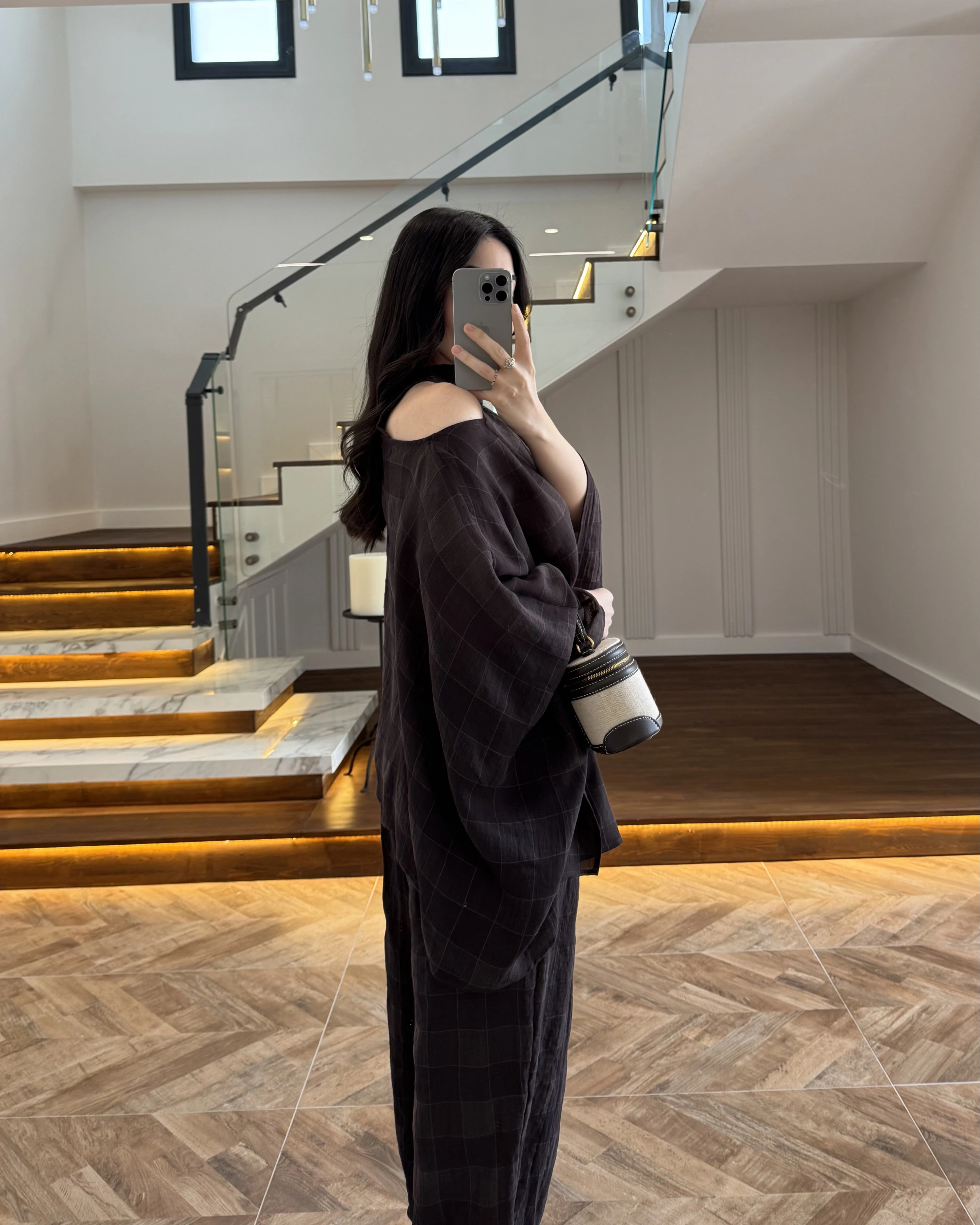 KAHVE PANÇOLU ŞALVAR TAKIM -51344